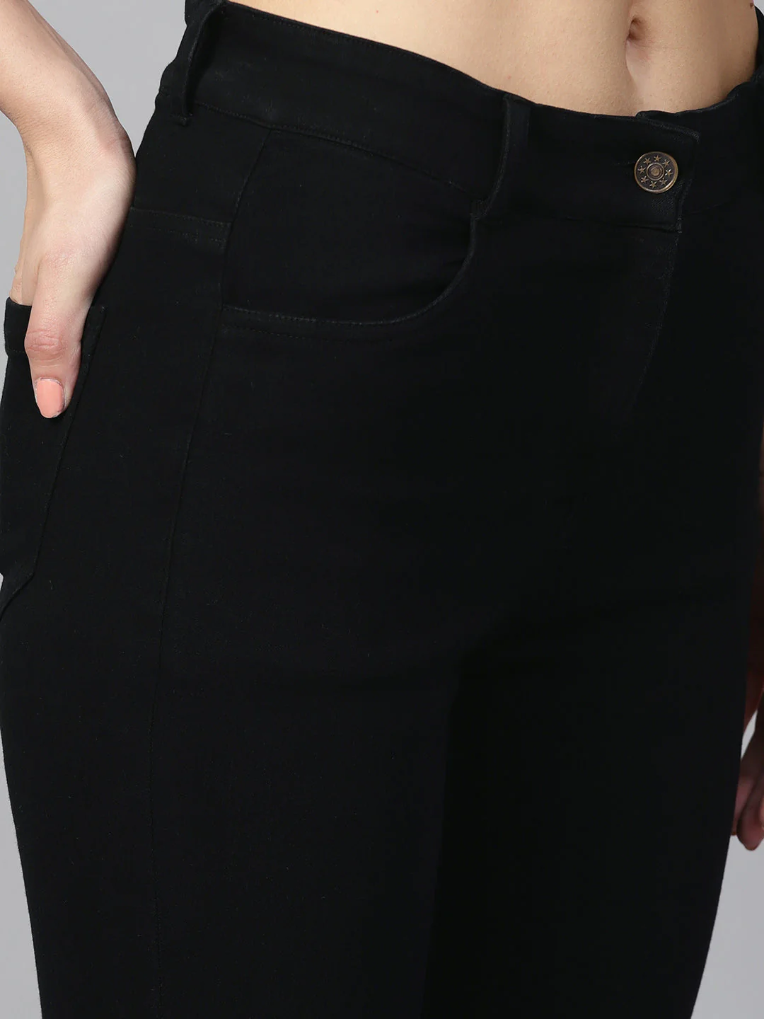 Women Black Cropped Jeans - Image 5