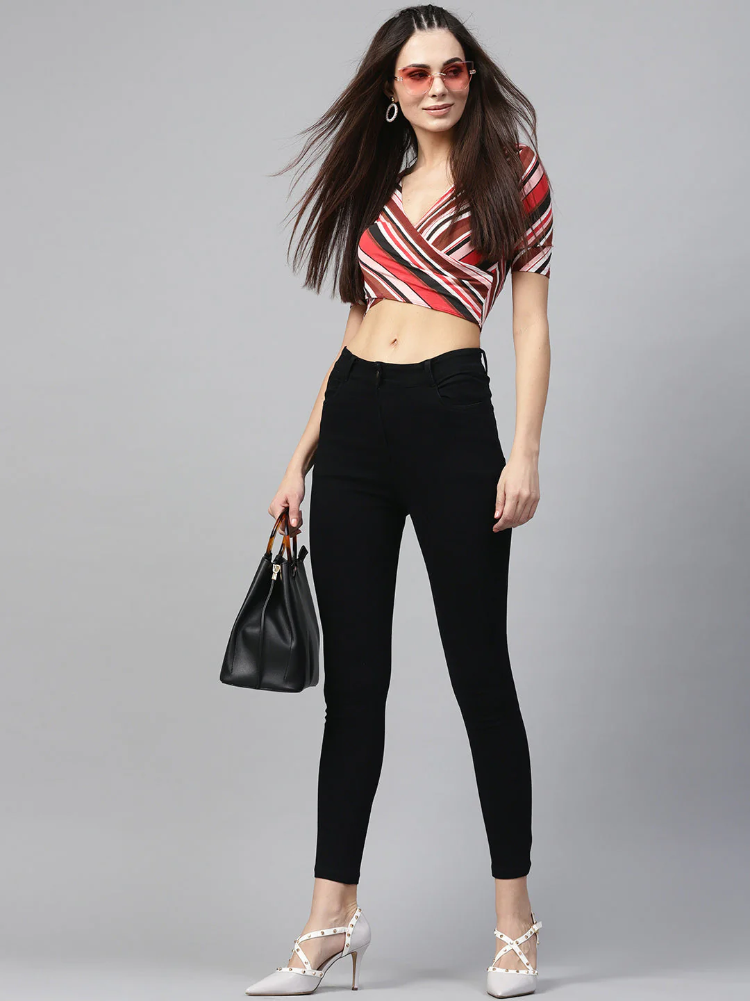 Women Black Cropped Jeans - Image 6