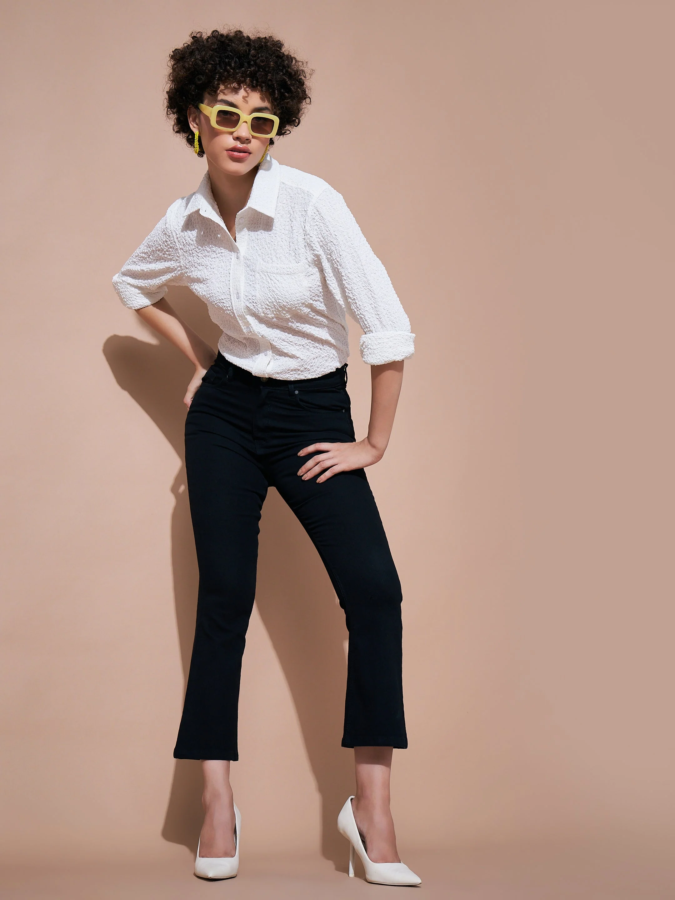 Women Black Denim Boot Cut Premium Jeans - Image 2