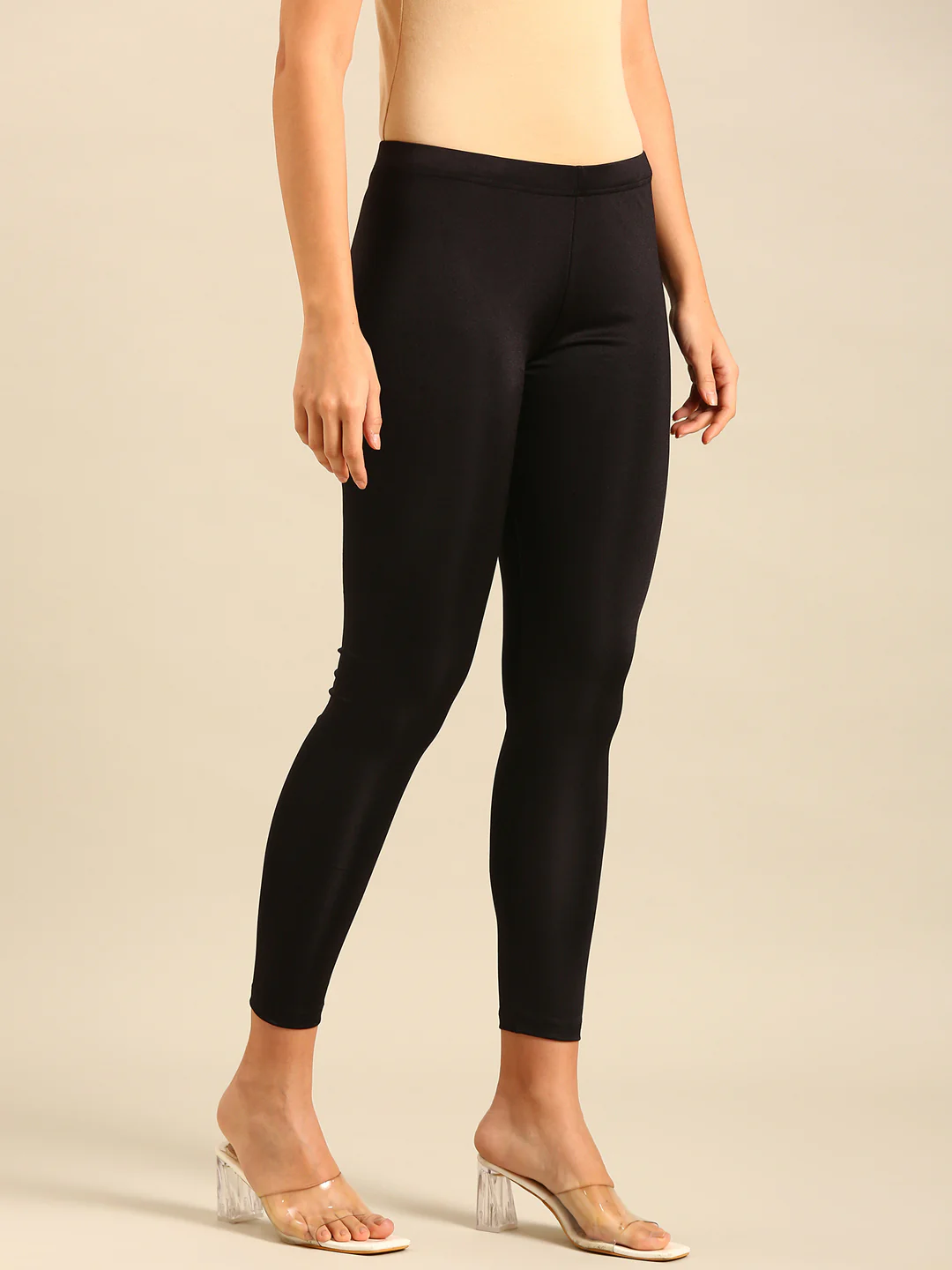 Women Black Festive Leggings - Image 3