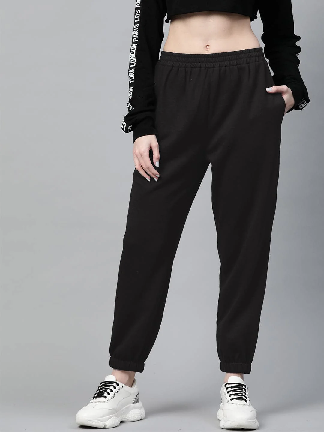 Women Black Fleece Jogger