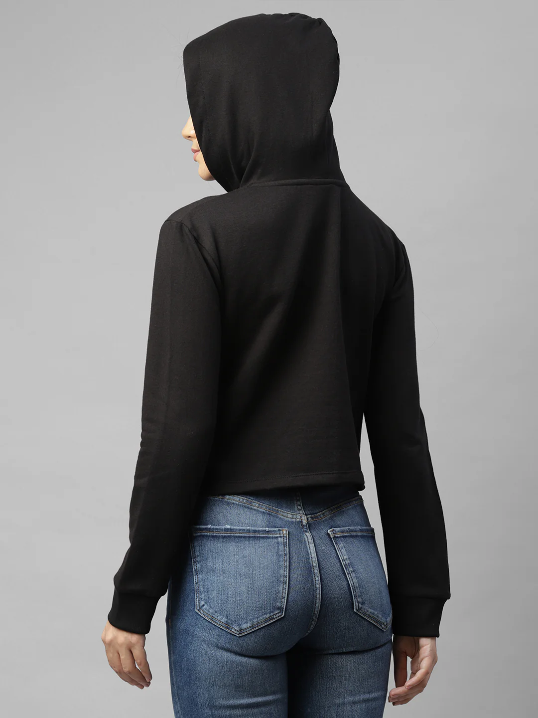 Women Black Fleece Sweatshirt - Image 2