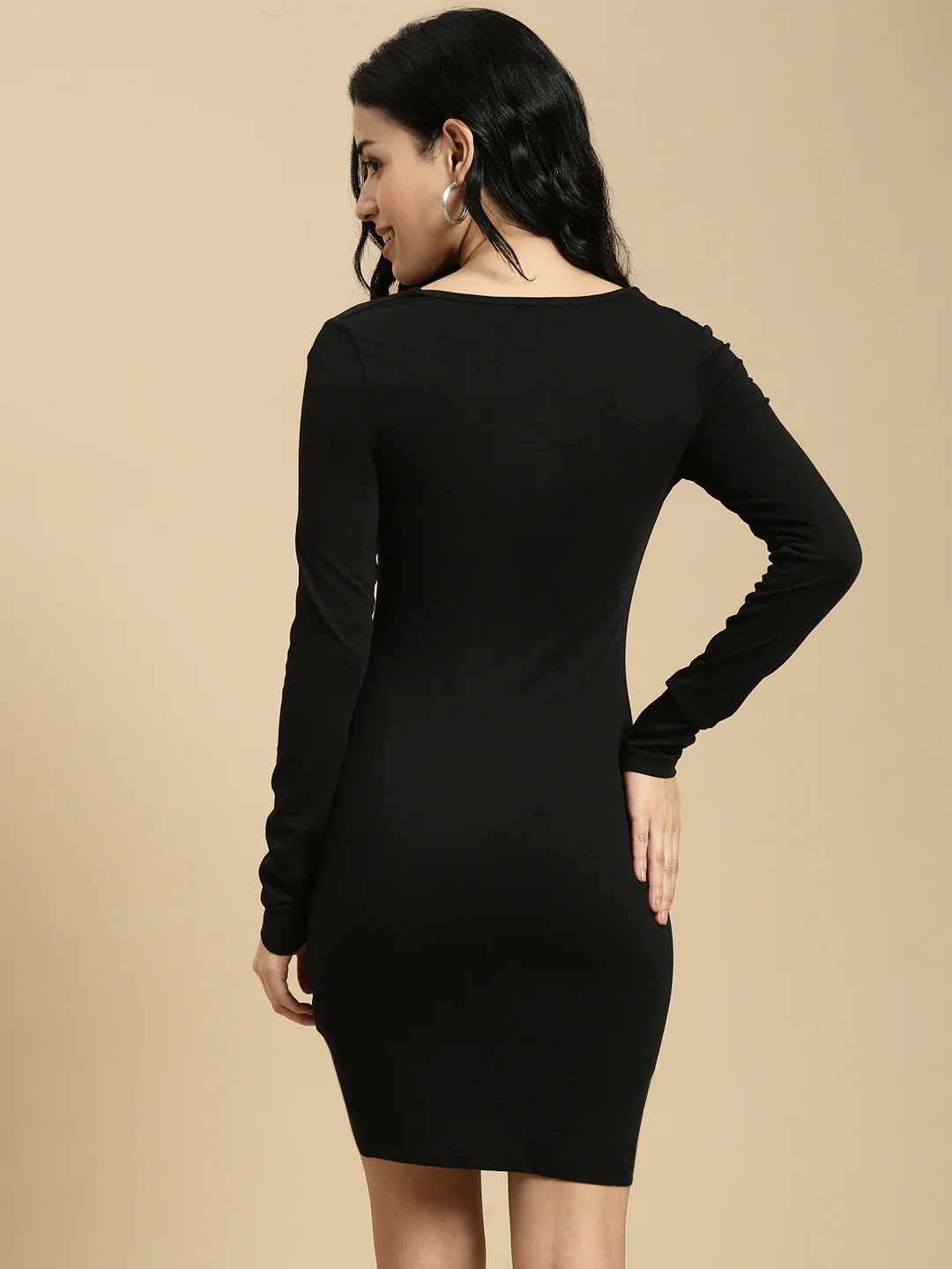 Women Black Full Sleeve Dress - Image 3