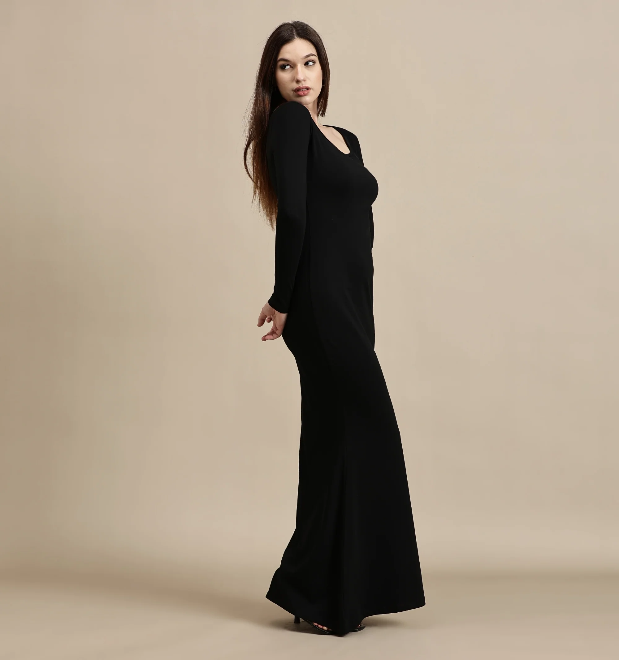 Women Black Full Sleeve Dress - Image 2
