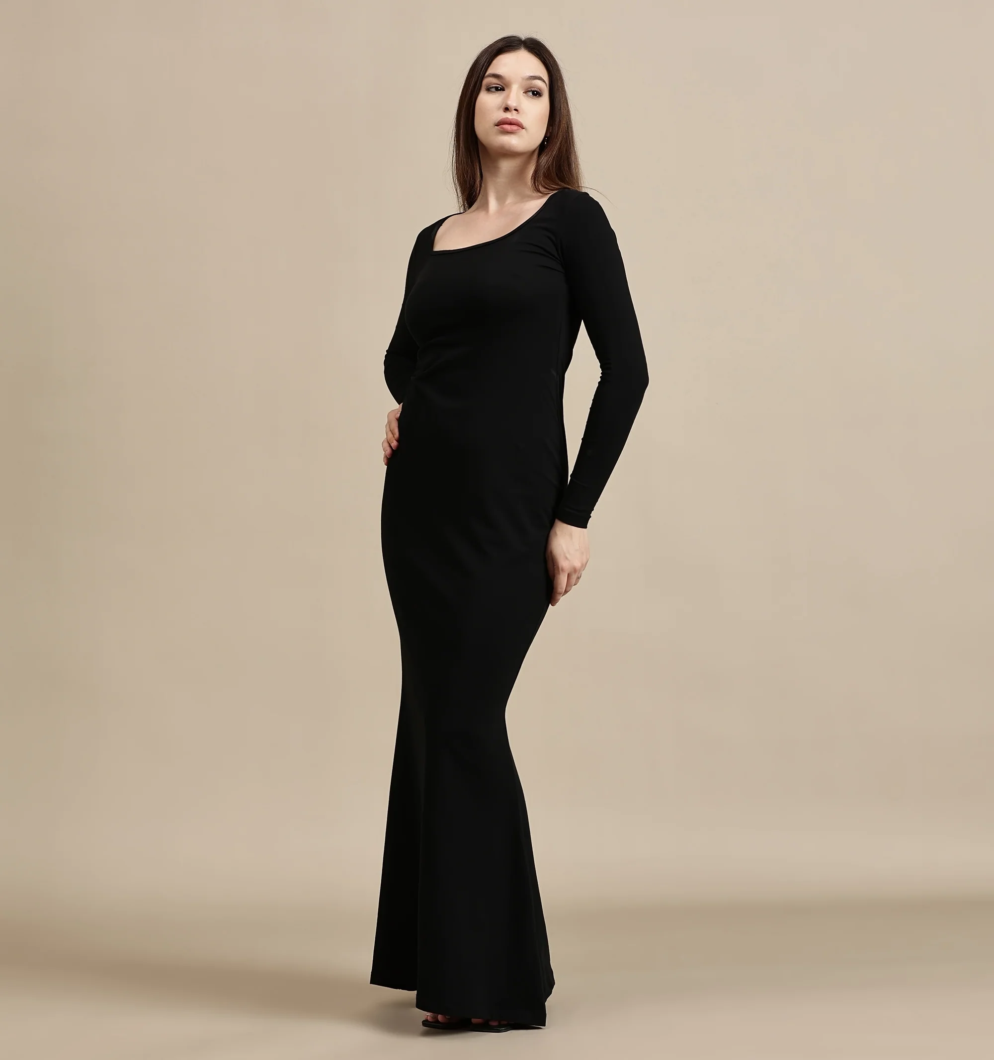 Women Black Full Sleeve Dress - Image 3