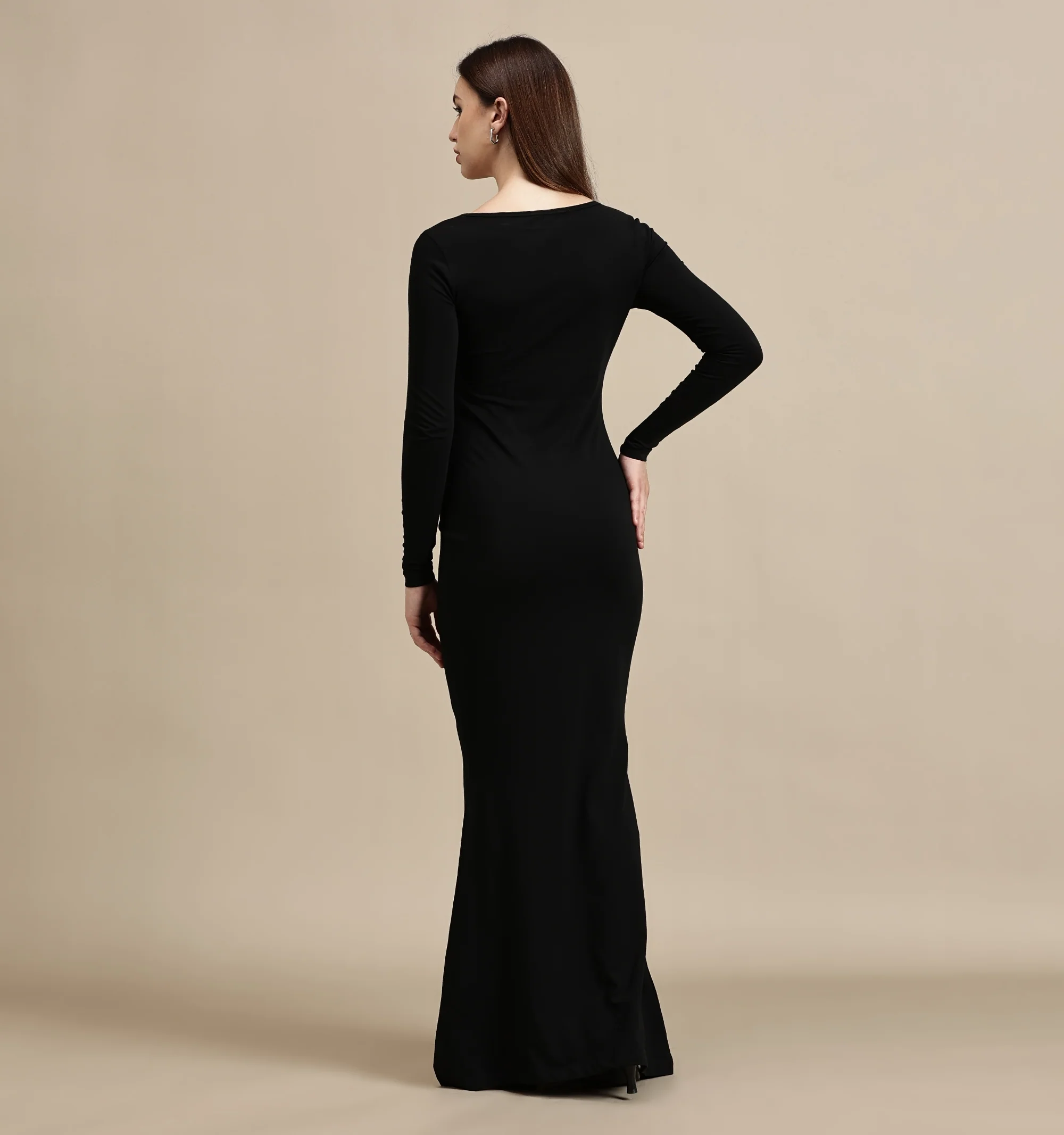 Women Black Full Sleeve Dress - Image 4