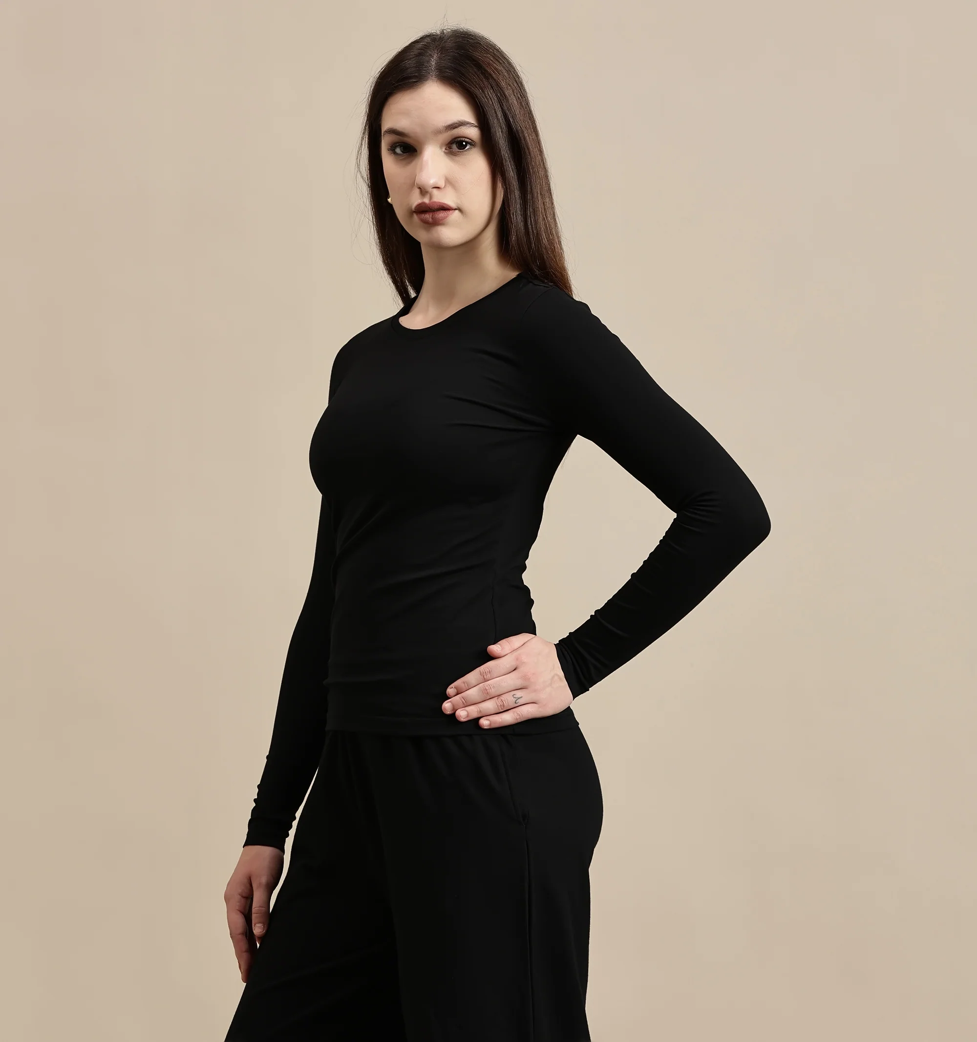 Women Black Full Sleeve Top - Image 2