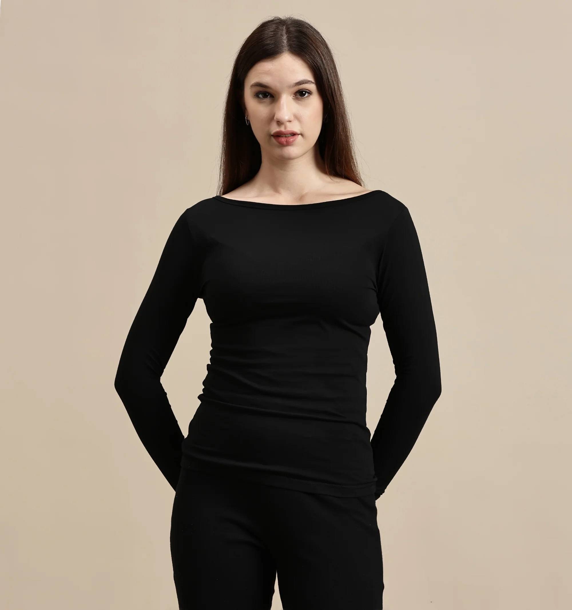 Women Black Full Sleeve Top - Image 2
