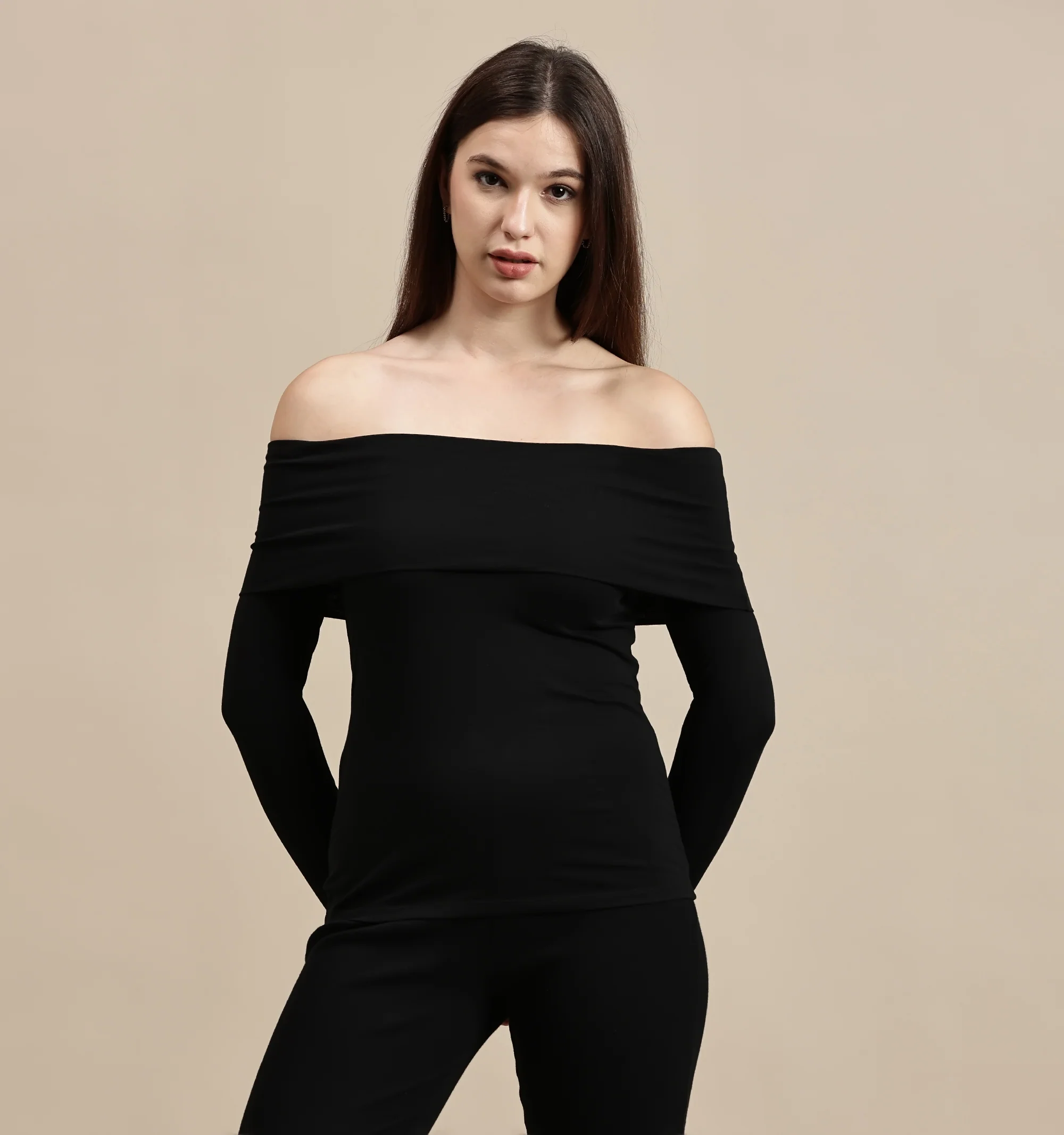 Women Black Full Sleeve Top - Image 2