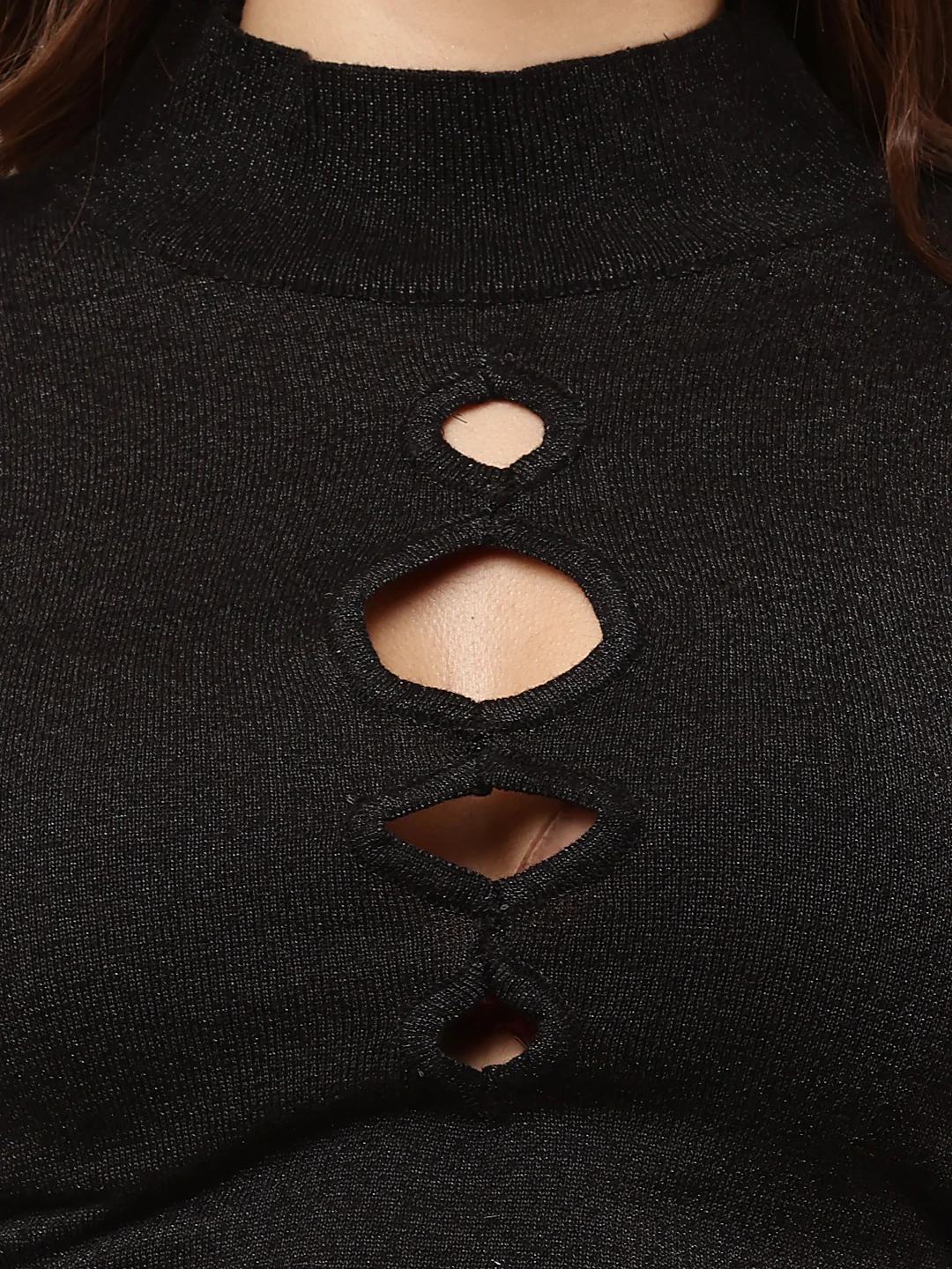 Women Black Full Sleeve Turtle Neck Top - Image 5