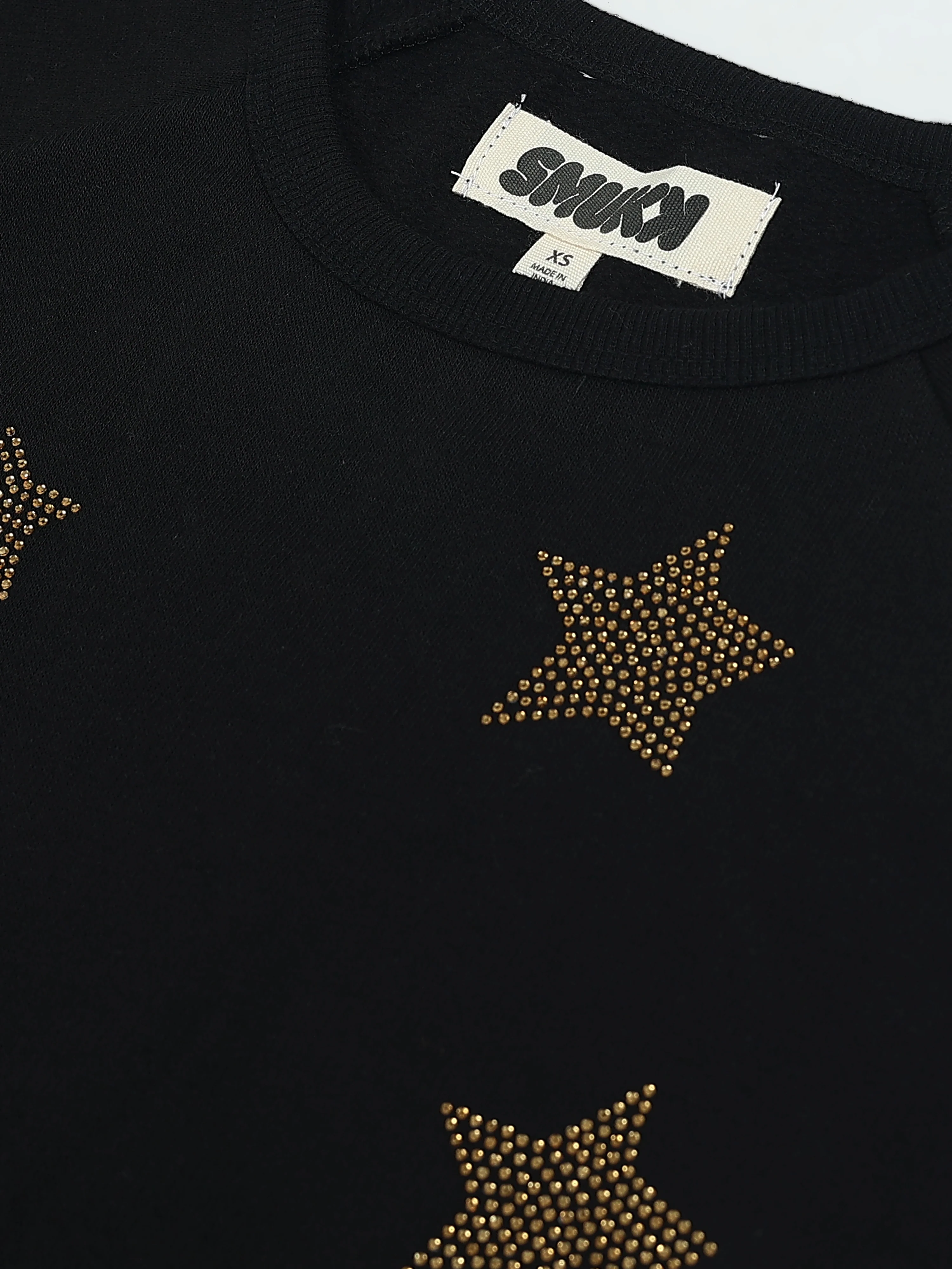 Women Black Gold Star Sweater - Image 4