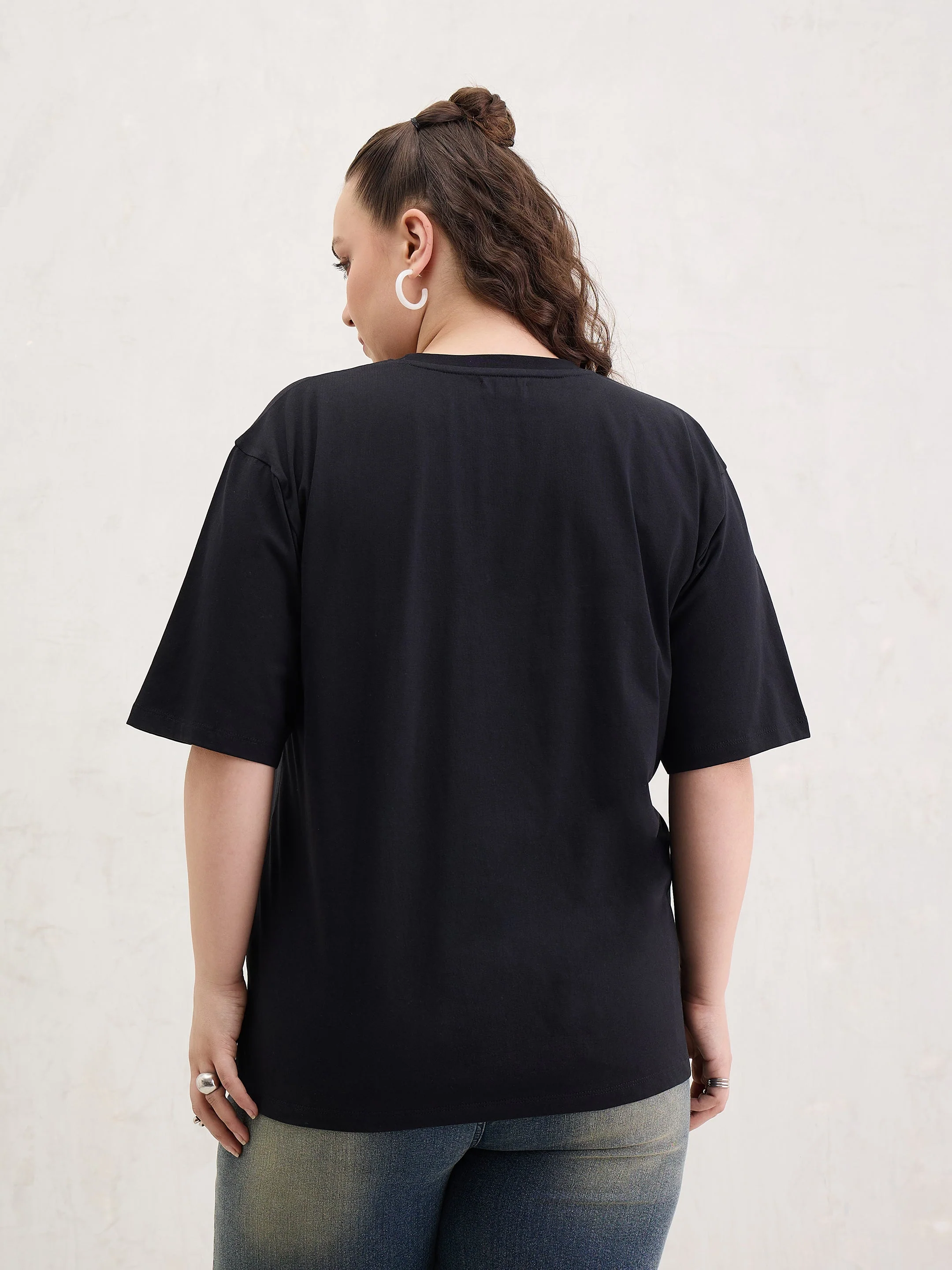 Women Black Graphic LOS ANGELES 23 Print T-Shirt - Image 5