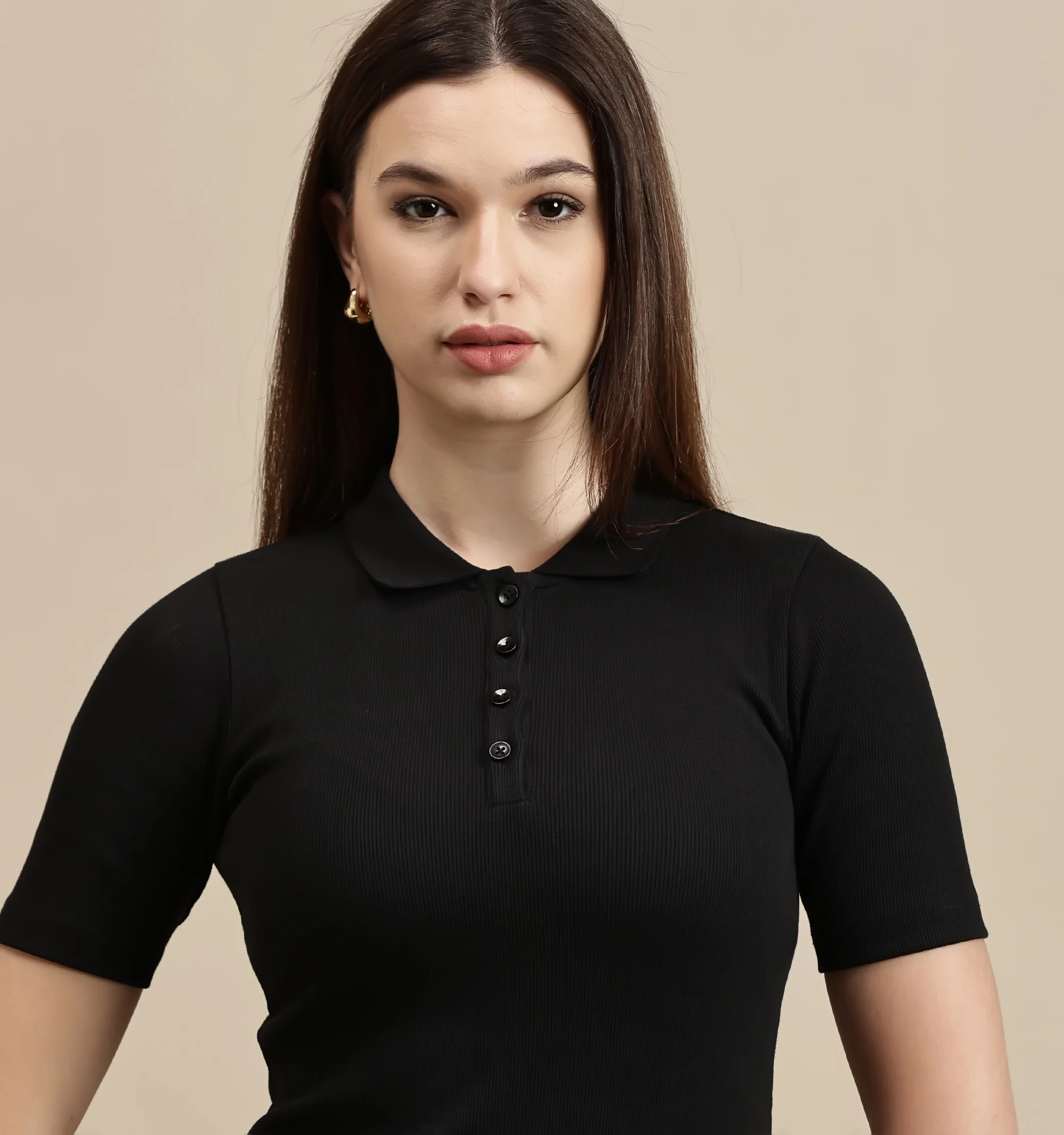 Women Black Half Sleeve Dress - Image 3