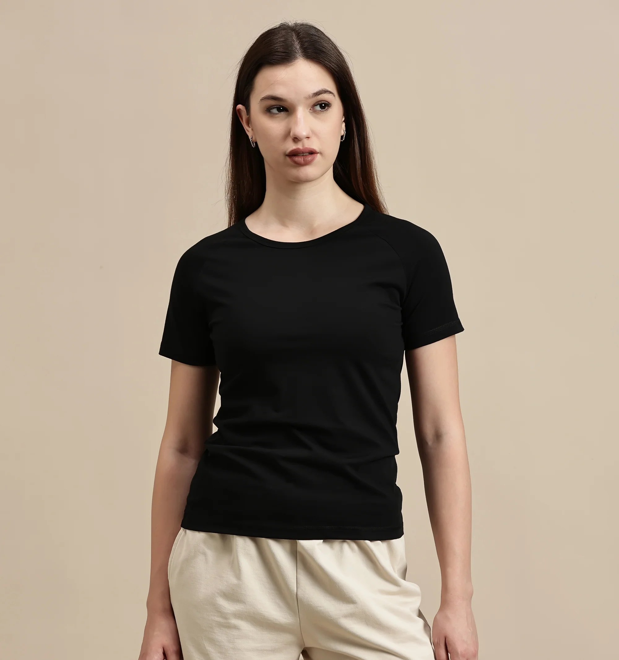 Women Black Half Sleeve Top - Image 2