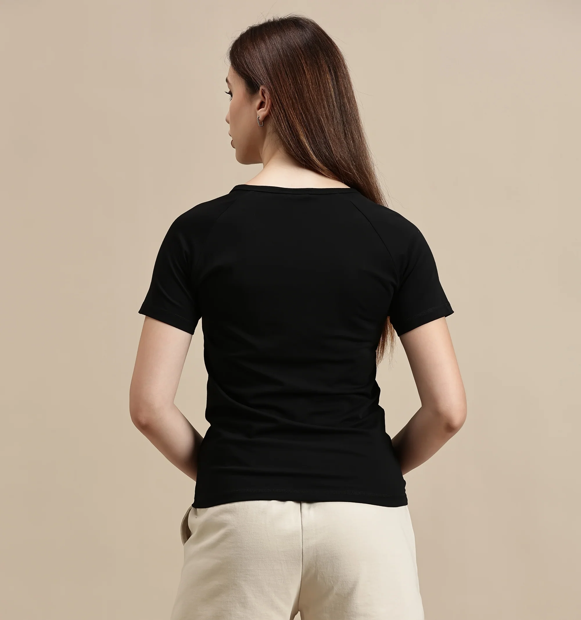 Women Black Half Sleeve Top - Image 3