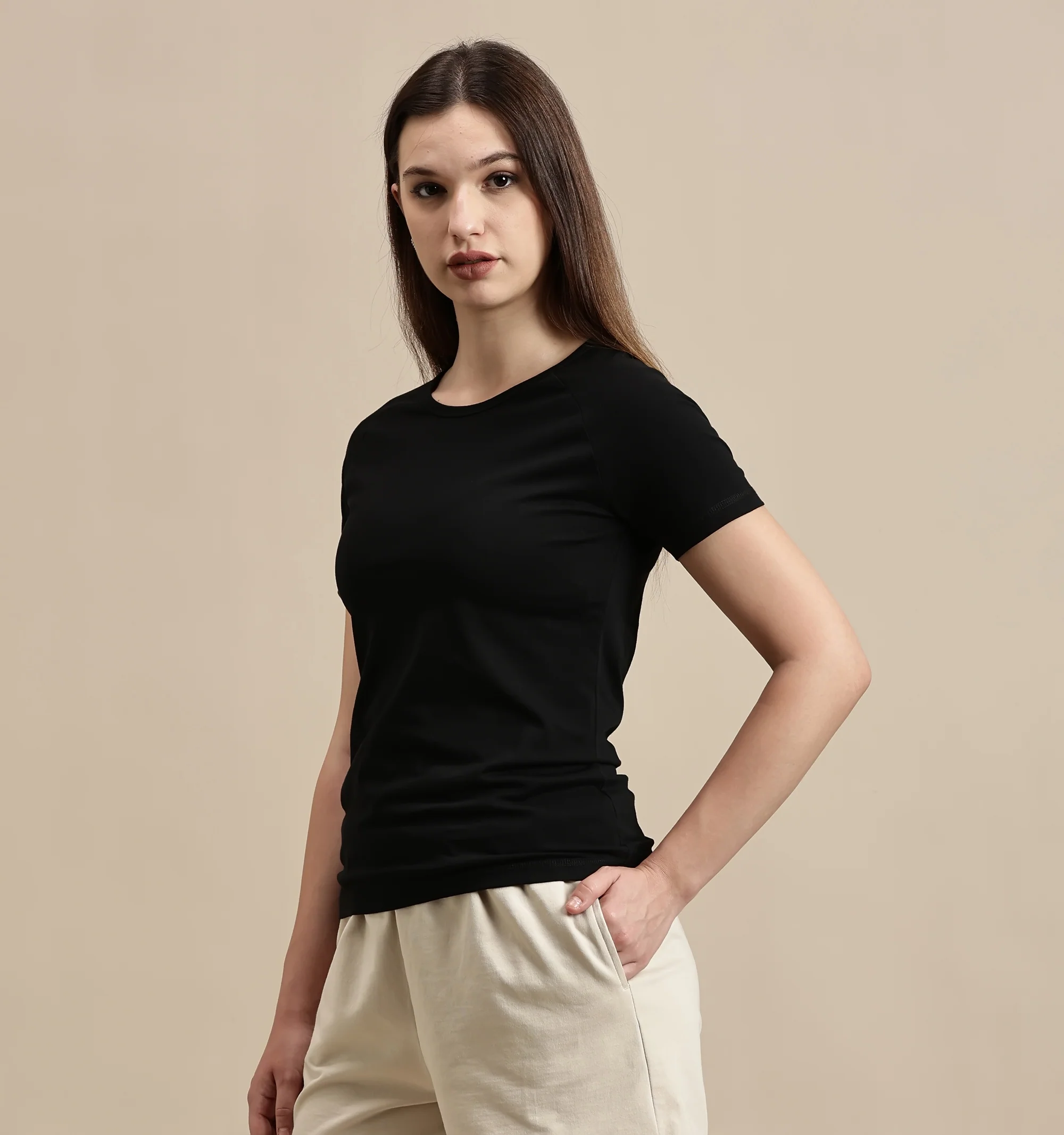 Women Black Half Sleeve Top - Image 5