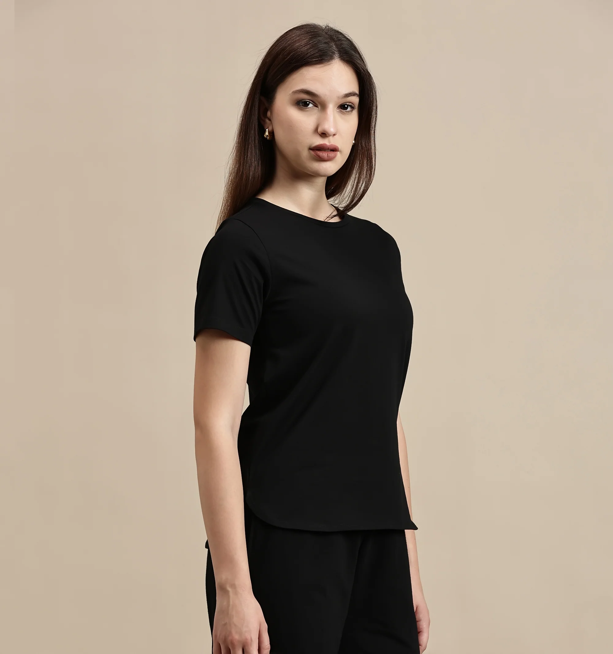 Women Black Half Sleeve Top - Image 3