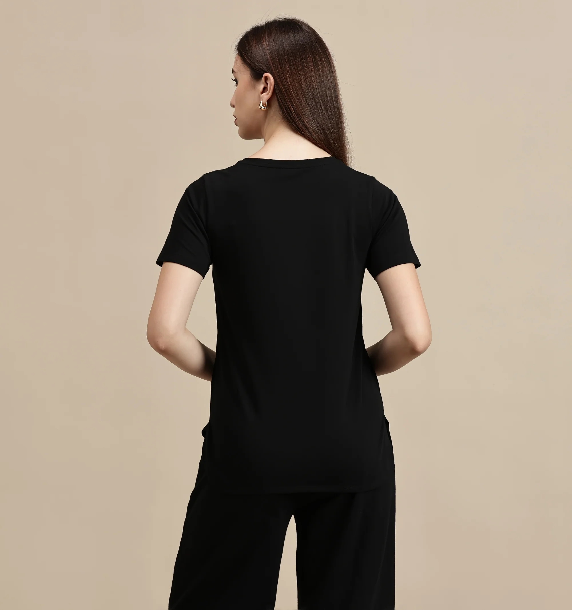 Women Black Half Sleeve Top - Image 4