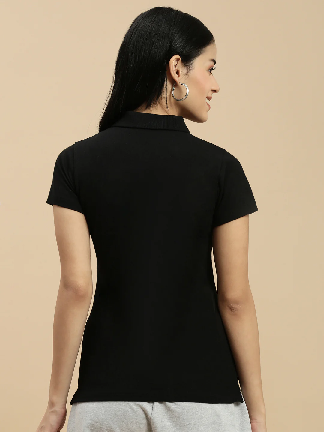 Women Black Half Sleeve Top - Image 3