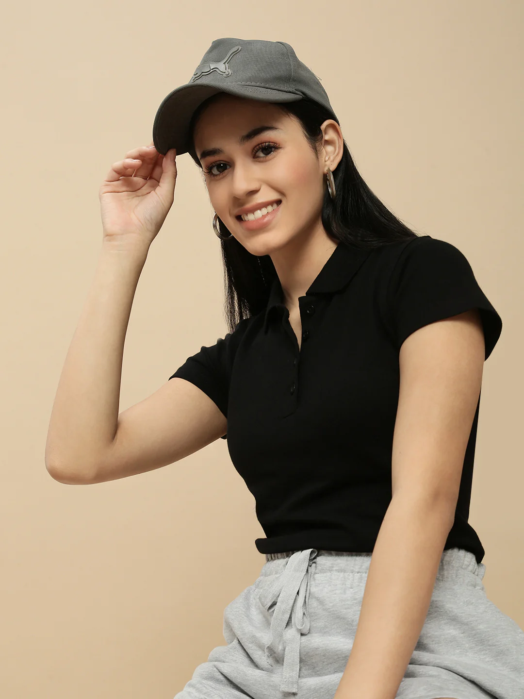 Women Black Half Sleeve Top - Image 5