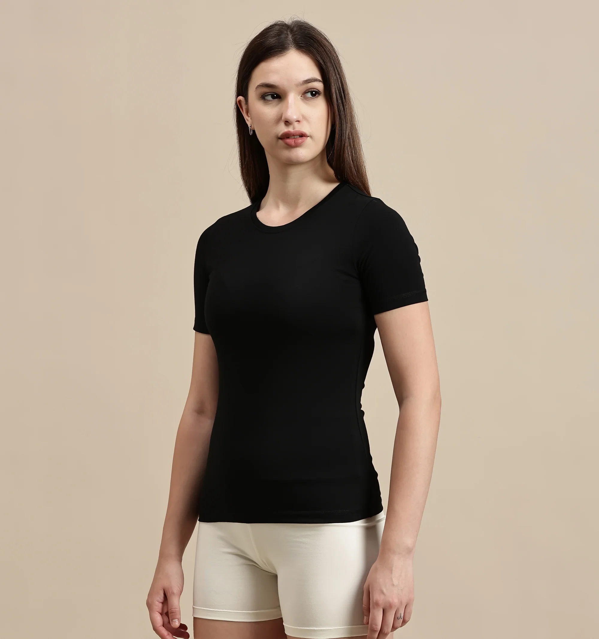 Women Black Half Sleeve Top - Image 2