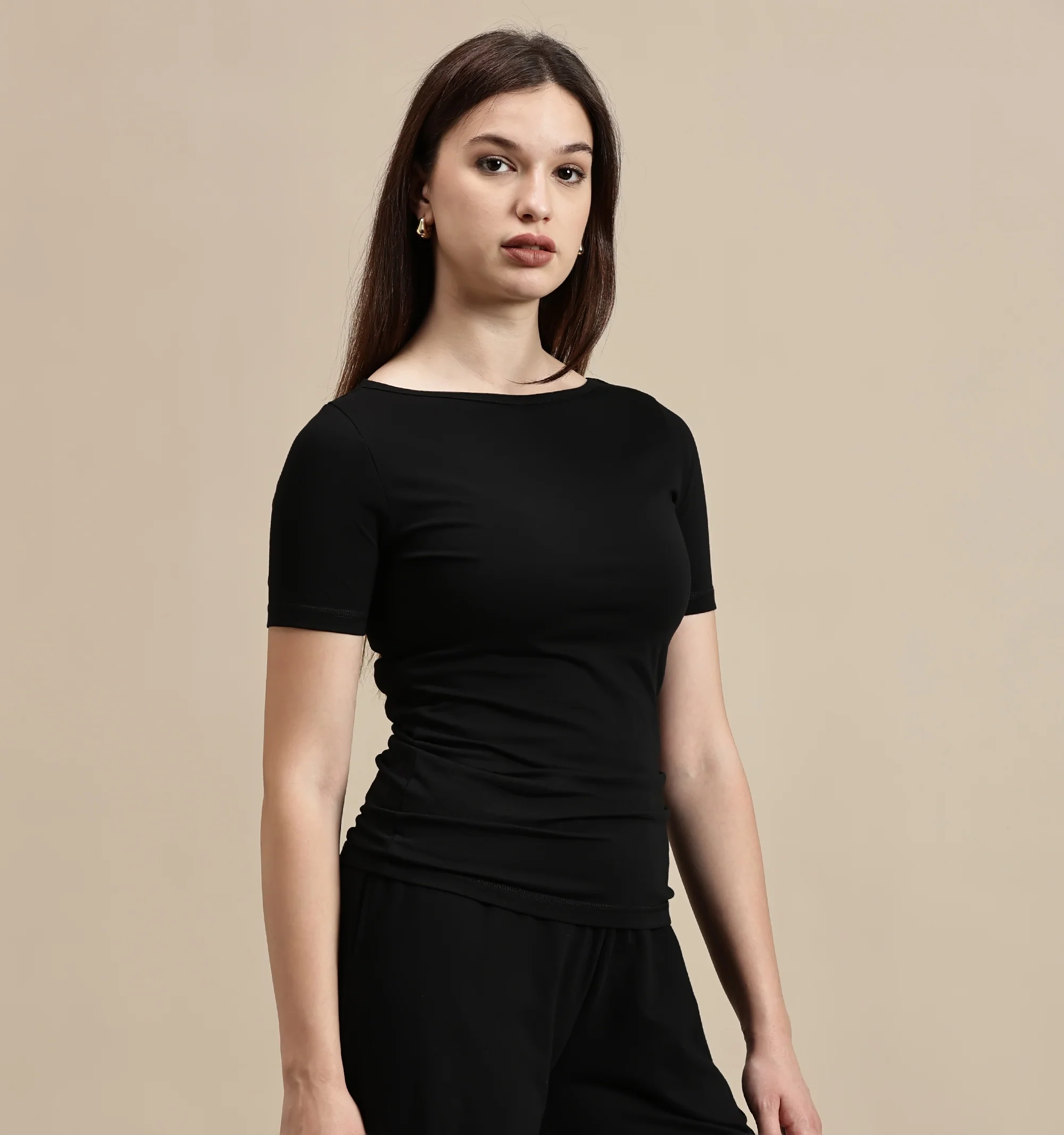 Women Black Half Sleeve Top - Image 5