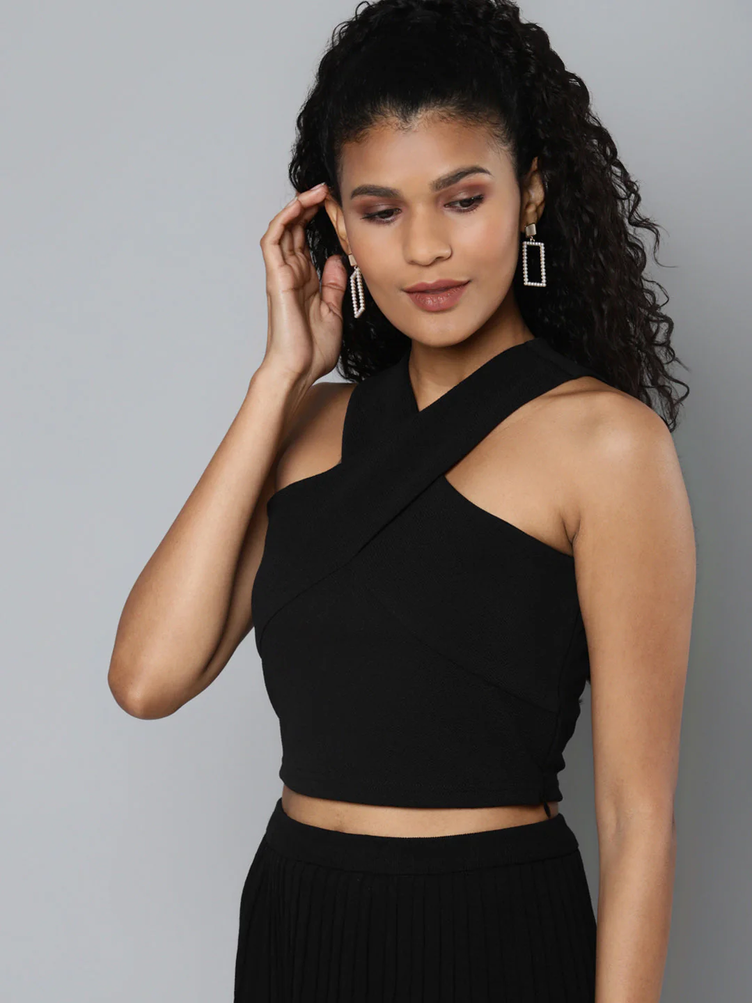 Women Black Halter Neck Top - Image 3