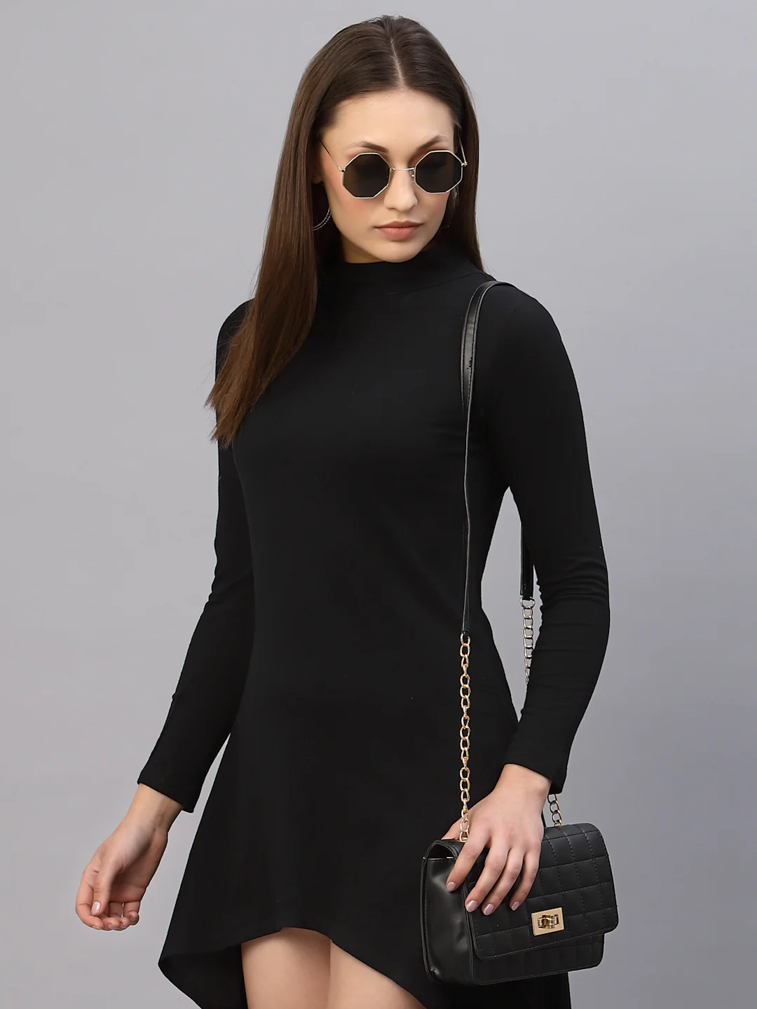 Women Black High Low Dress - Image 2