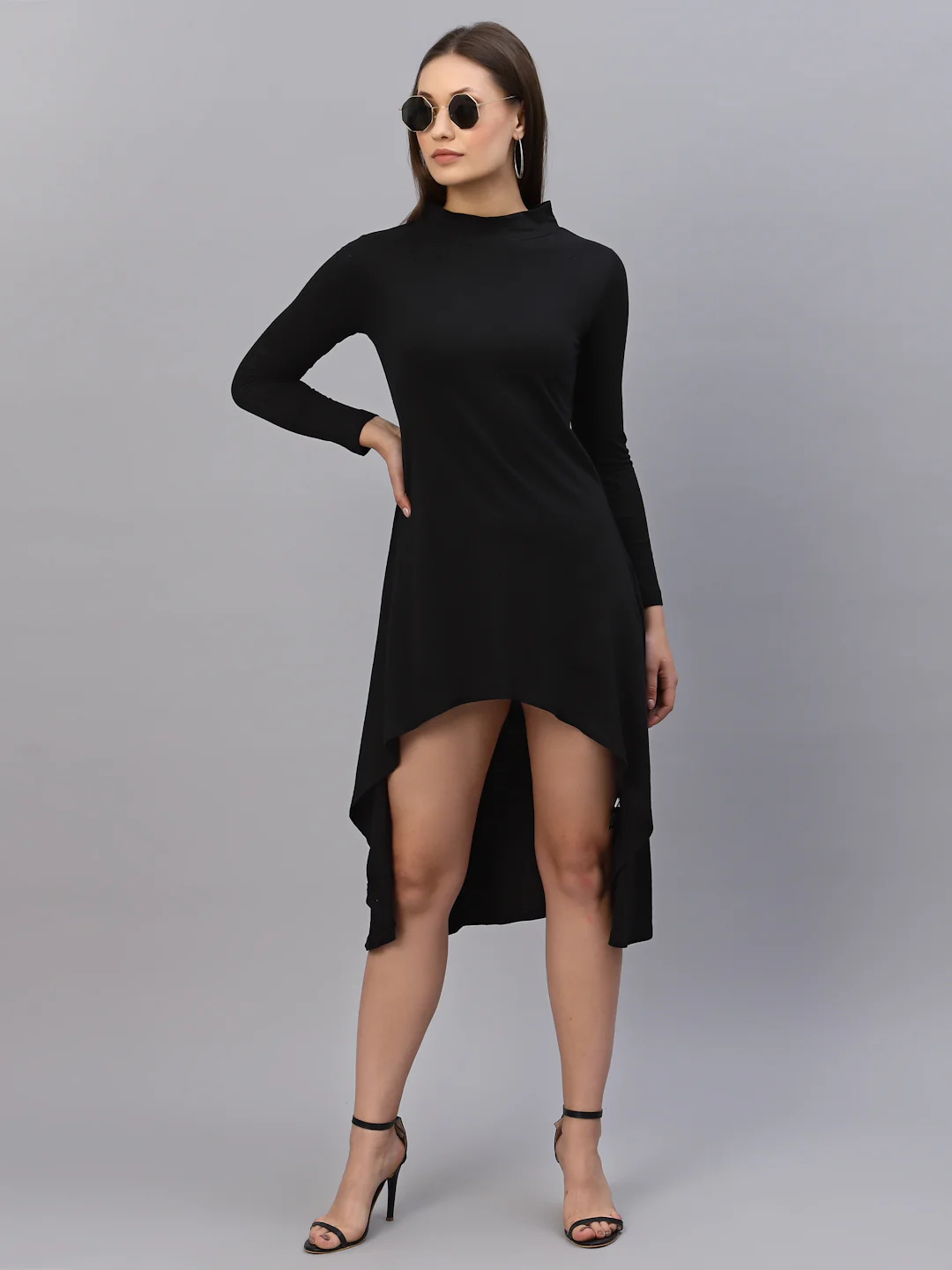 Women Black High Low Dress - Image 3