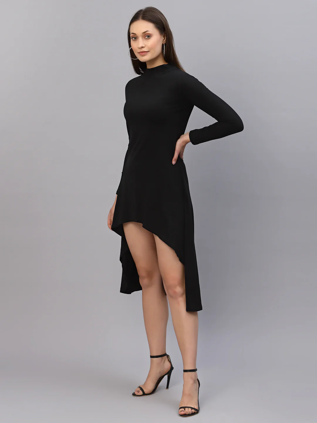 Women Black High Low Dress - Image 4