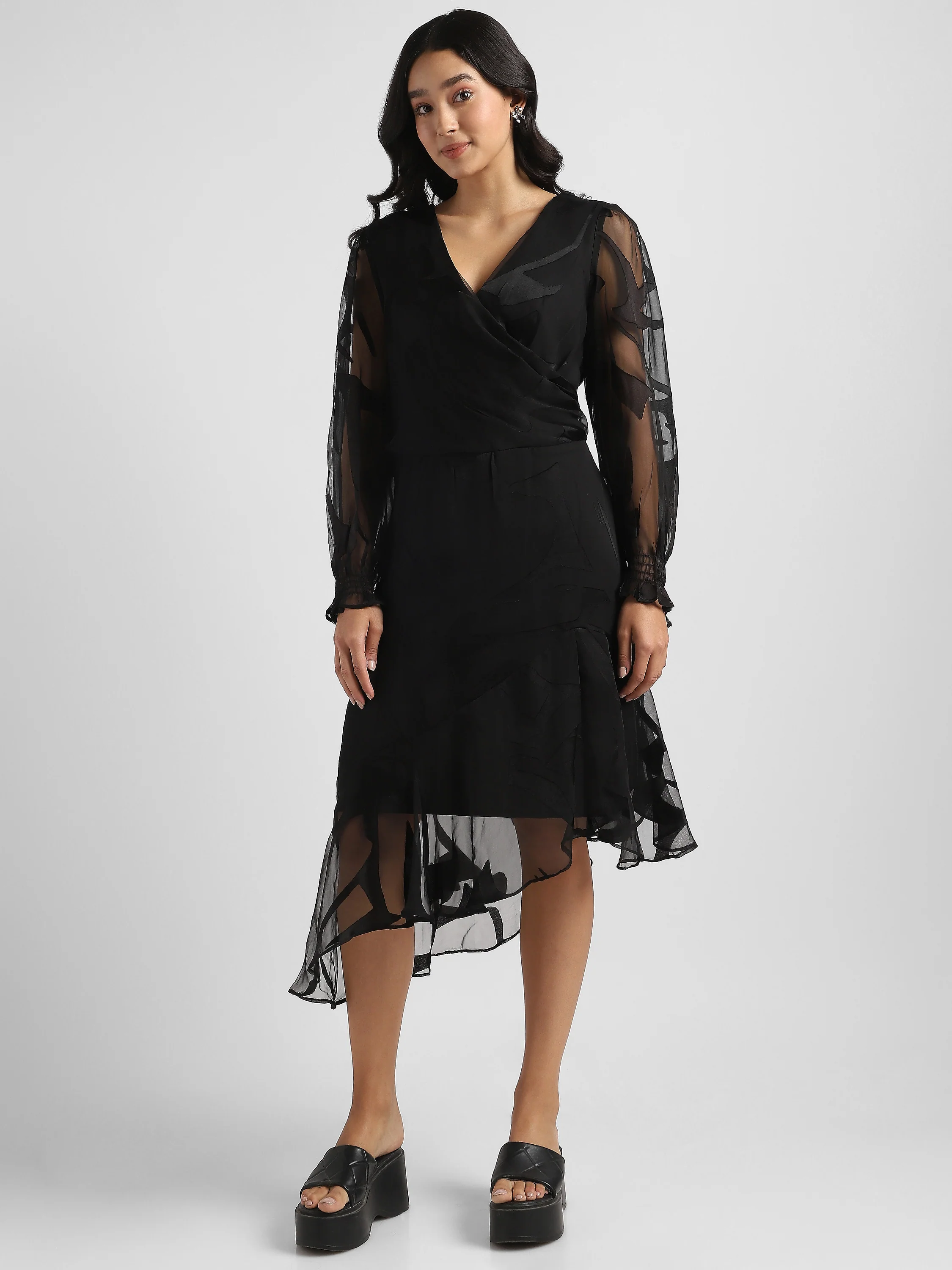 Women Black High Low hem party dress - Image 5