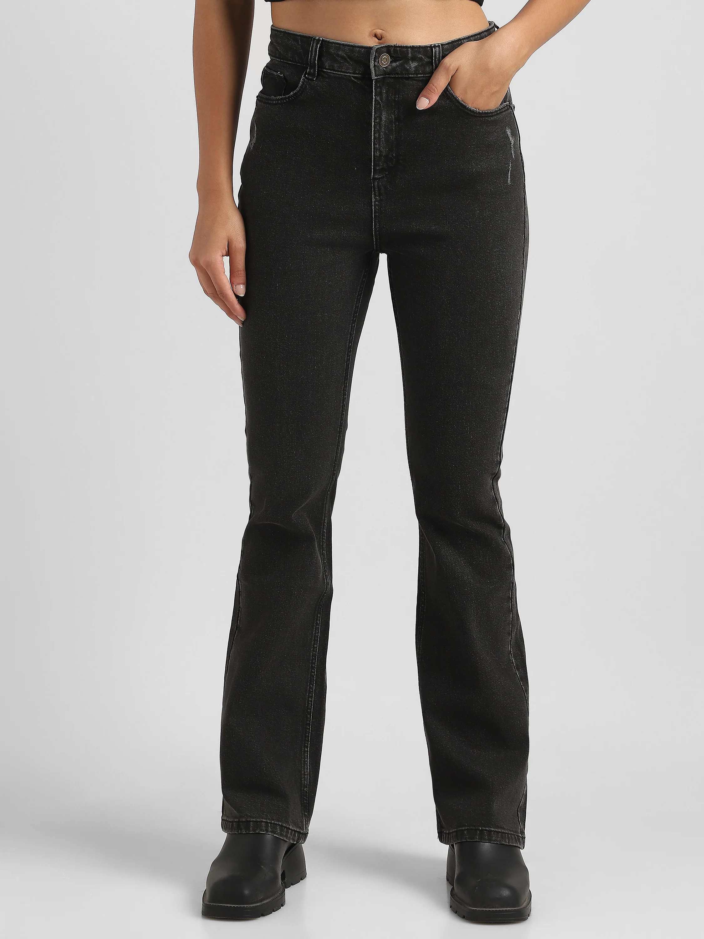 Women Black high waist Bootcut Jeans - Image 3