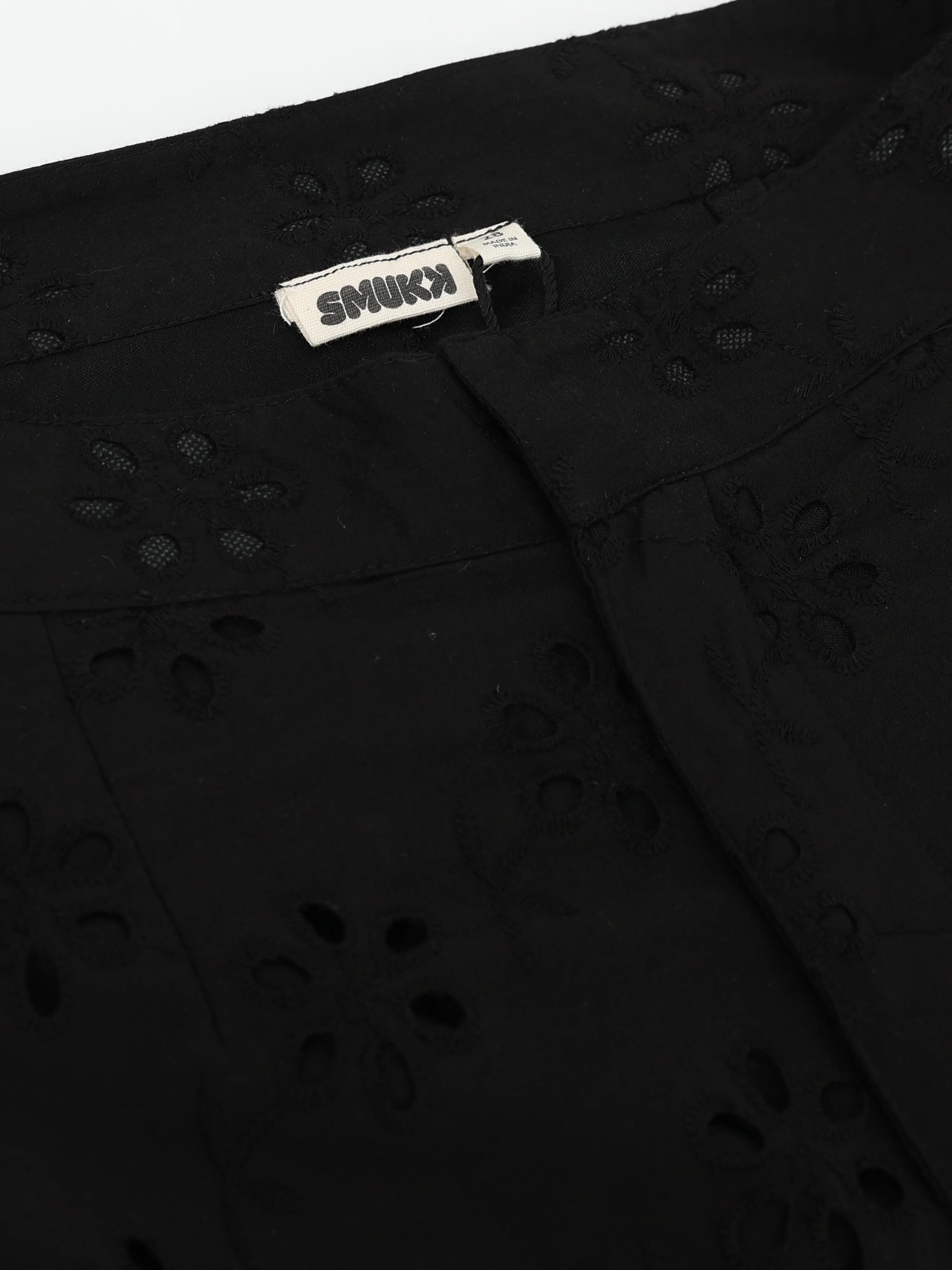 Women Black High Waist Shiffli Shorts - Image 7