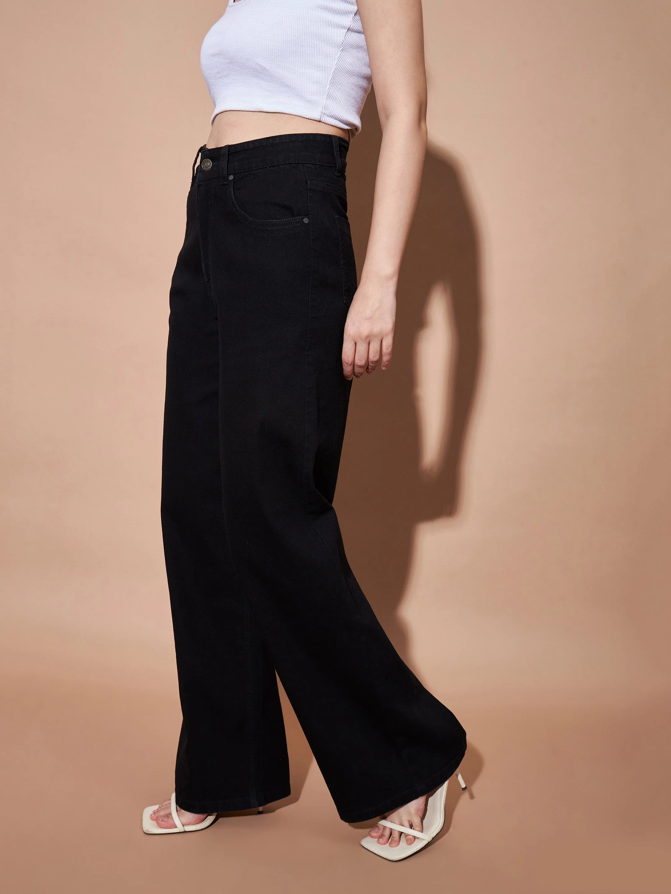 Women Black High Waist Straight Jeans - Image 5