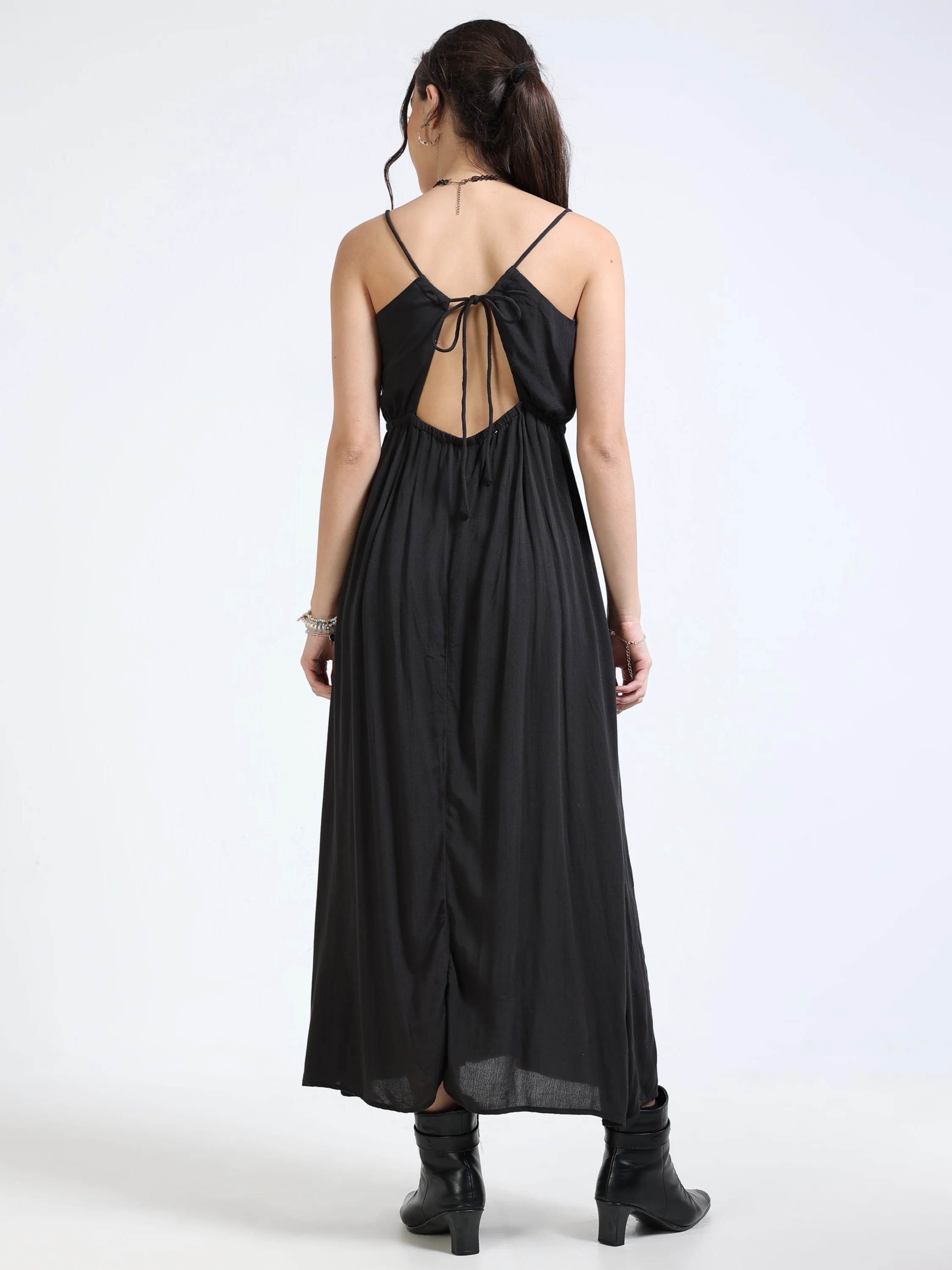 Women Black Maxi Dress - Image 2
