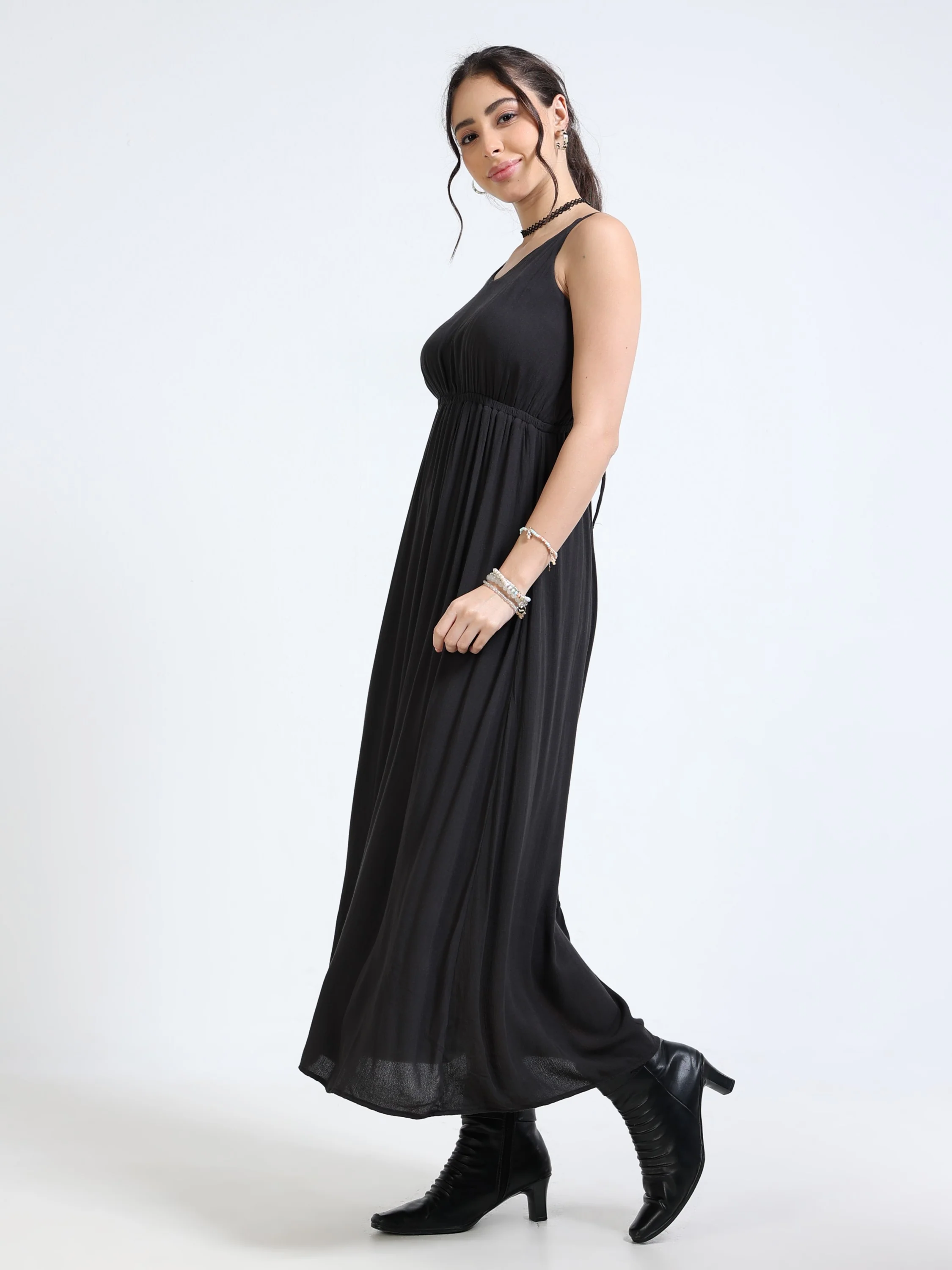 Women Black Maxi Dress - Image 5