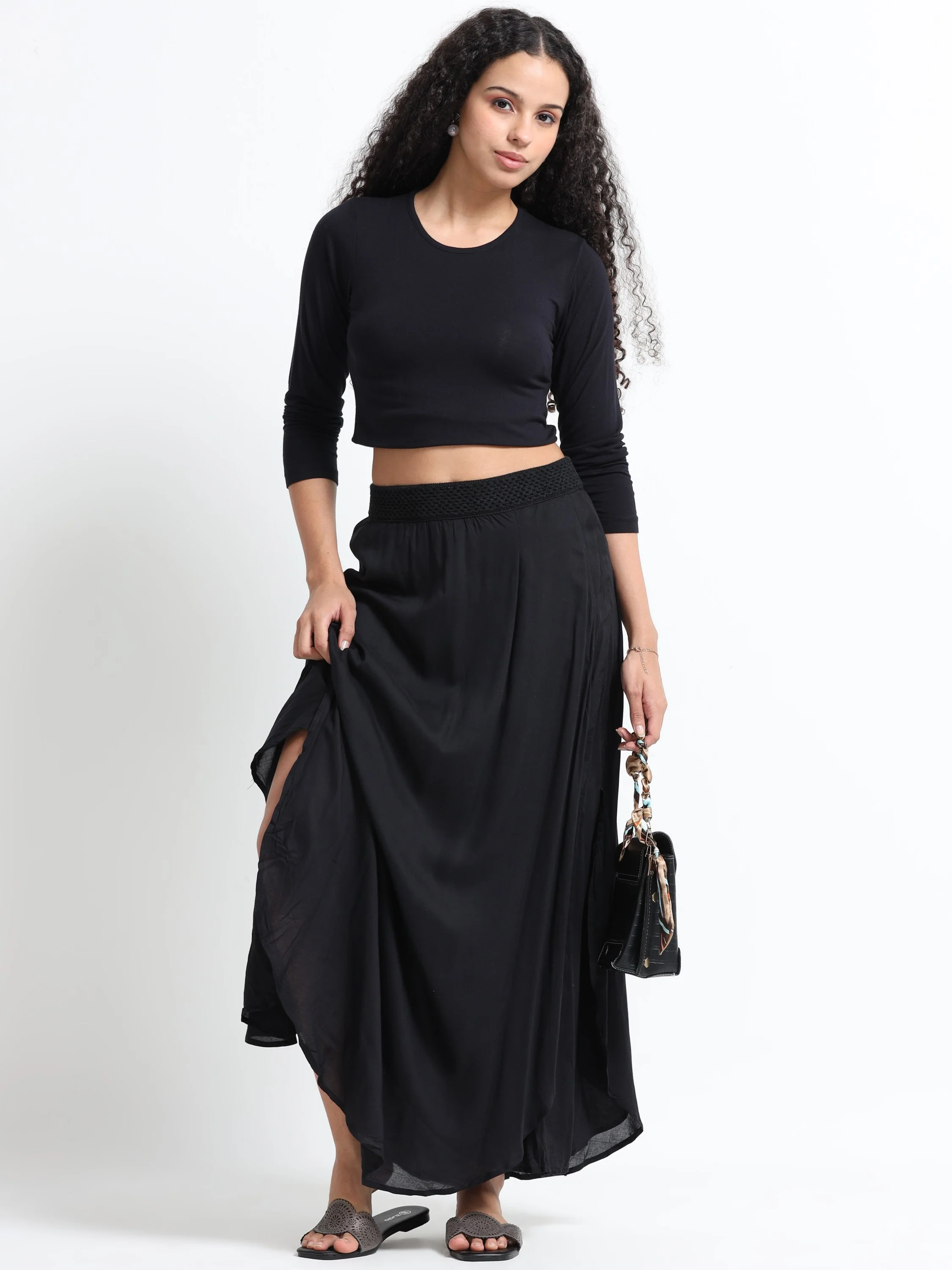 Women Side Slit Maxi Skirt - Image 6