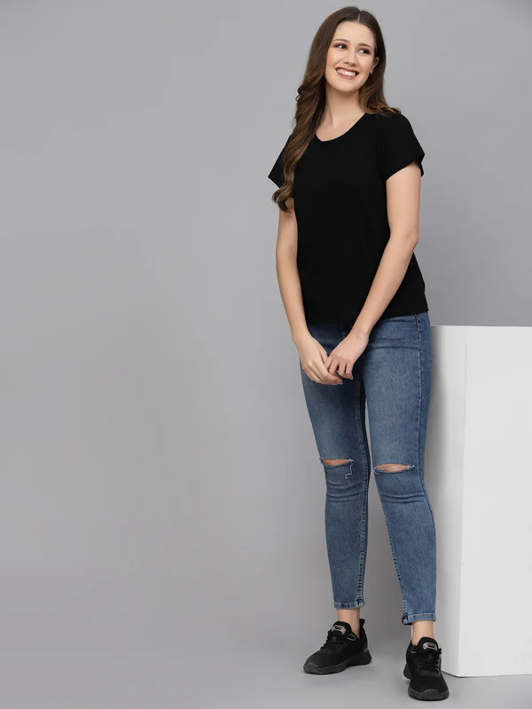Women Black Odor-Free T-Shirt - Image 2