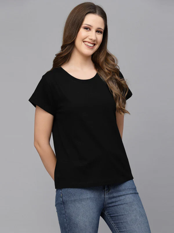 Women Black Odor-Free T-Shirt - Image 3