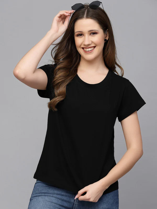 Women Black Odor-Free T-Shirt - Image 5