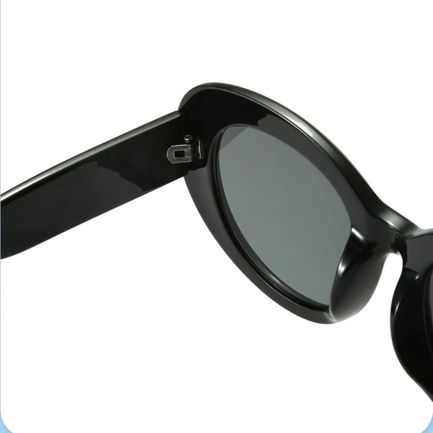 Women Black Oval Lens Sunglasses - Image 2