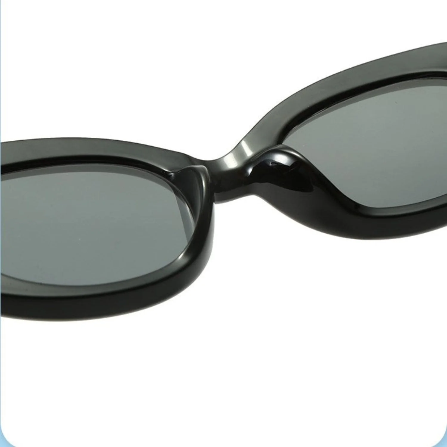Women Black Oval Lens Sunglasses - Image 3