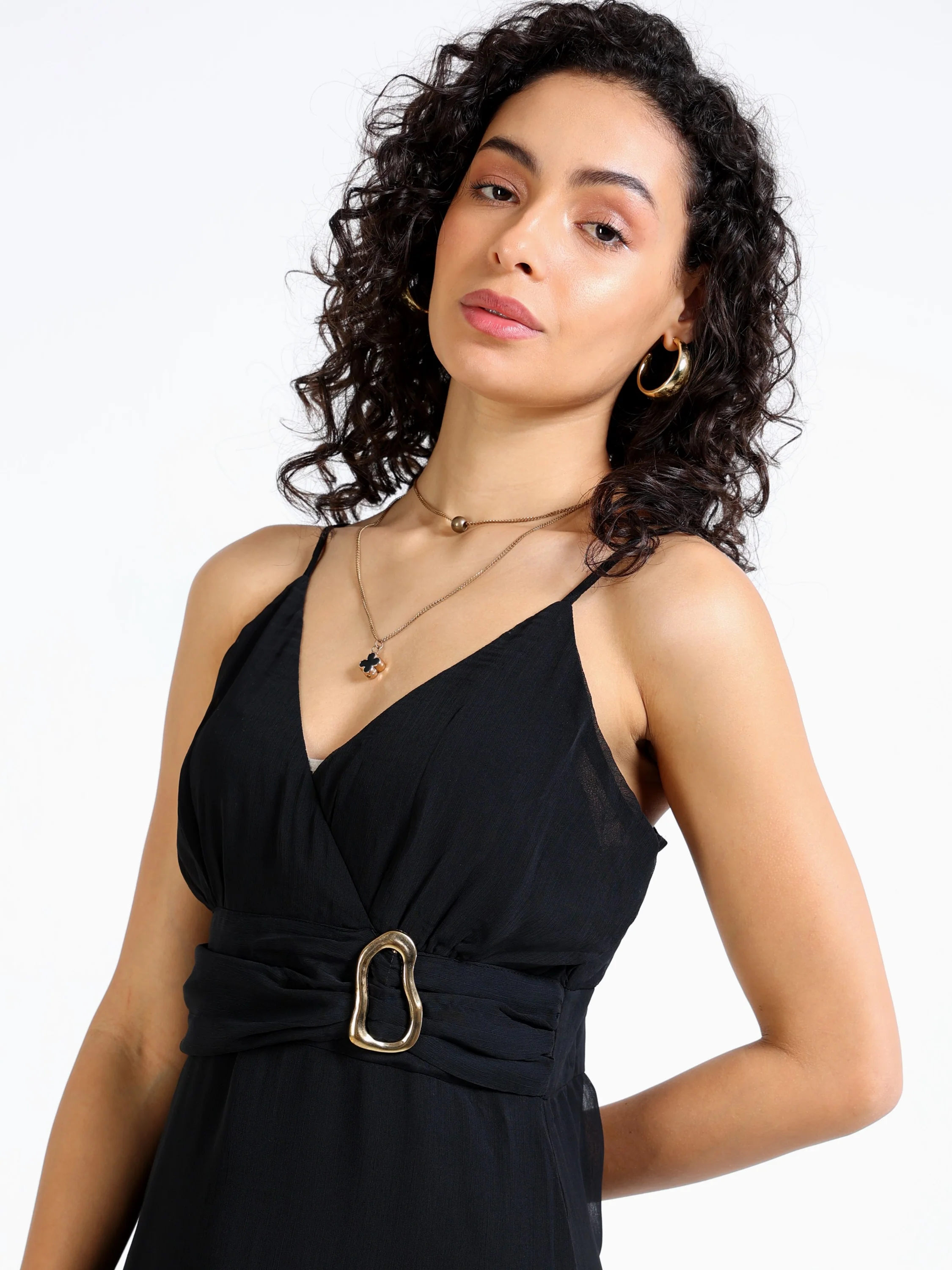 Women Black Party High Low Dress - Image 5