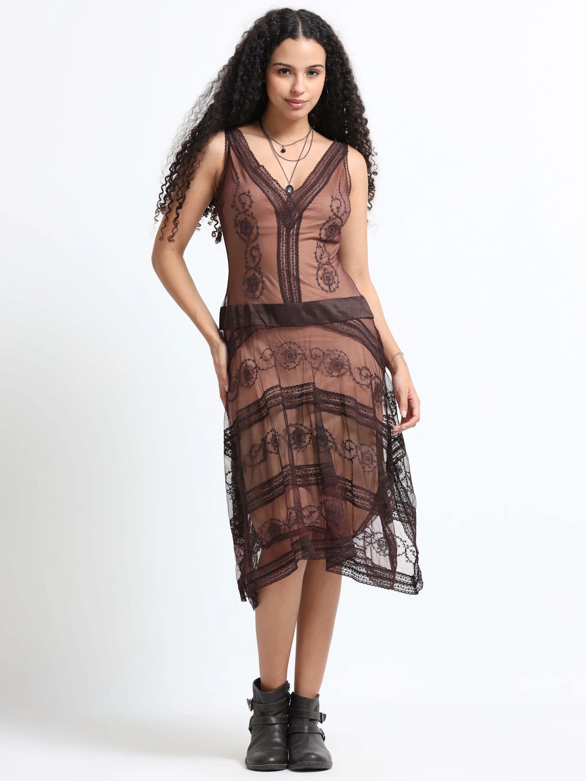 Women Vintage Embroidered Dress - Image 2