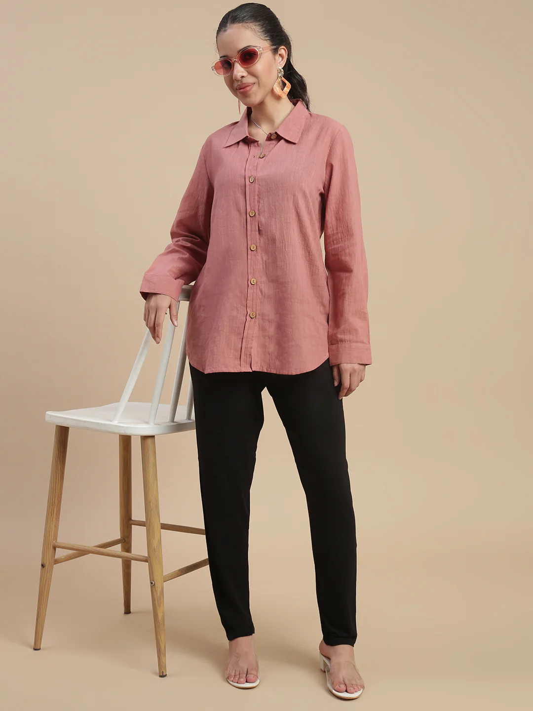 Women Black Pencil Fit Pants - Image 5