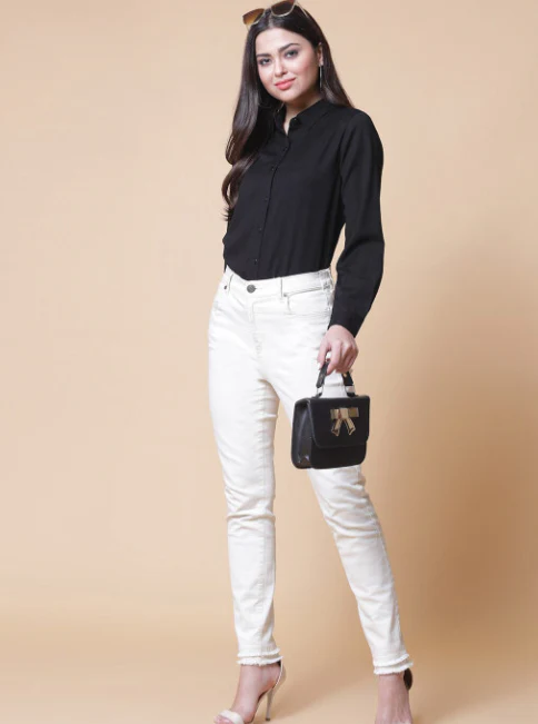 Women Black Polyester Odour Free Shirt - Image 2
