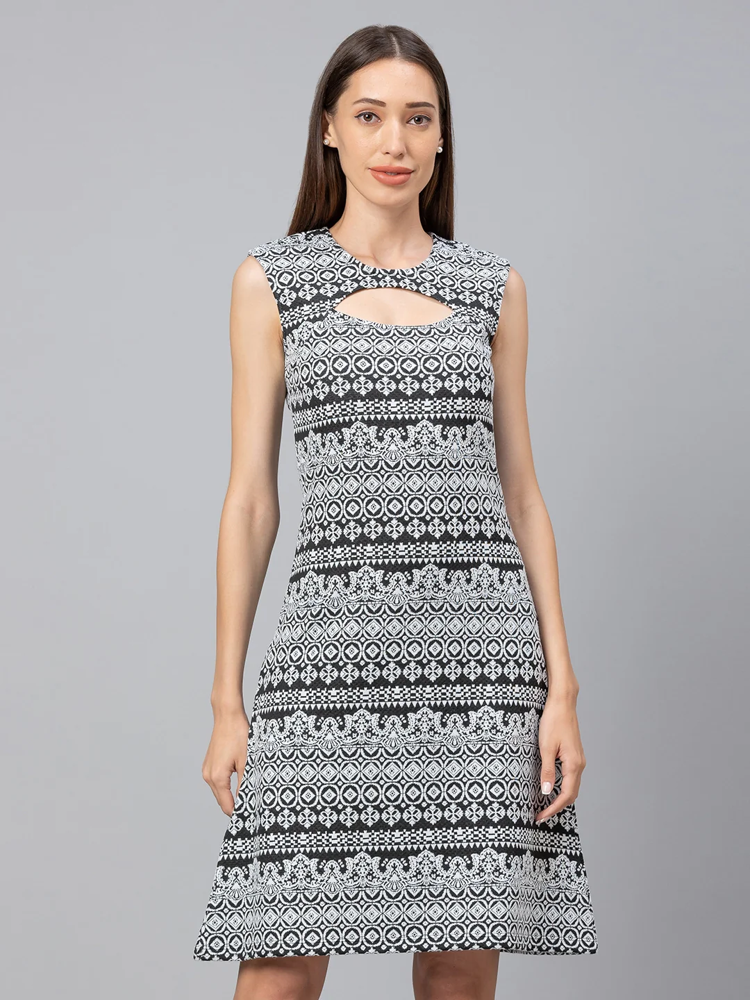 Women Black Printed Dress
