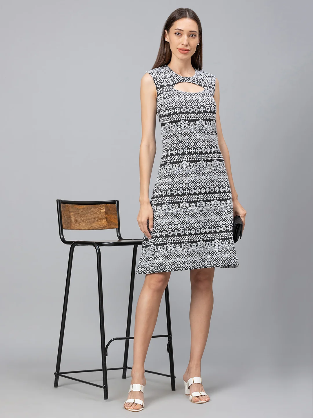 Women Black Printed Dress - Image 6
