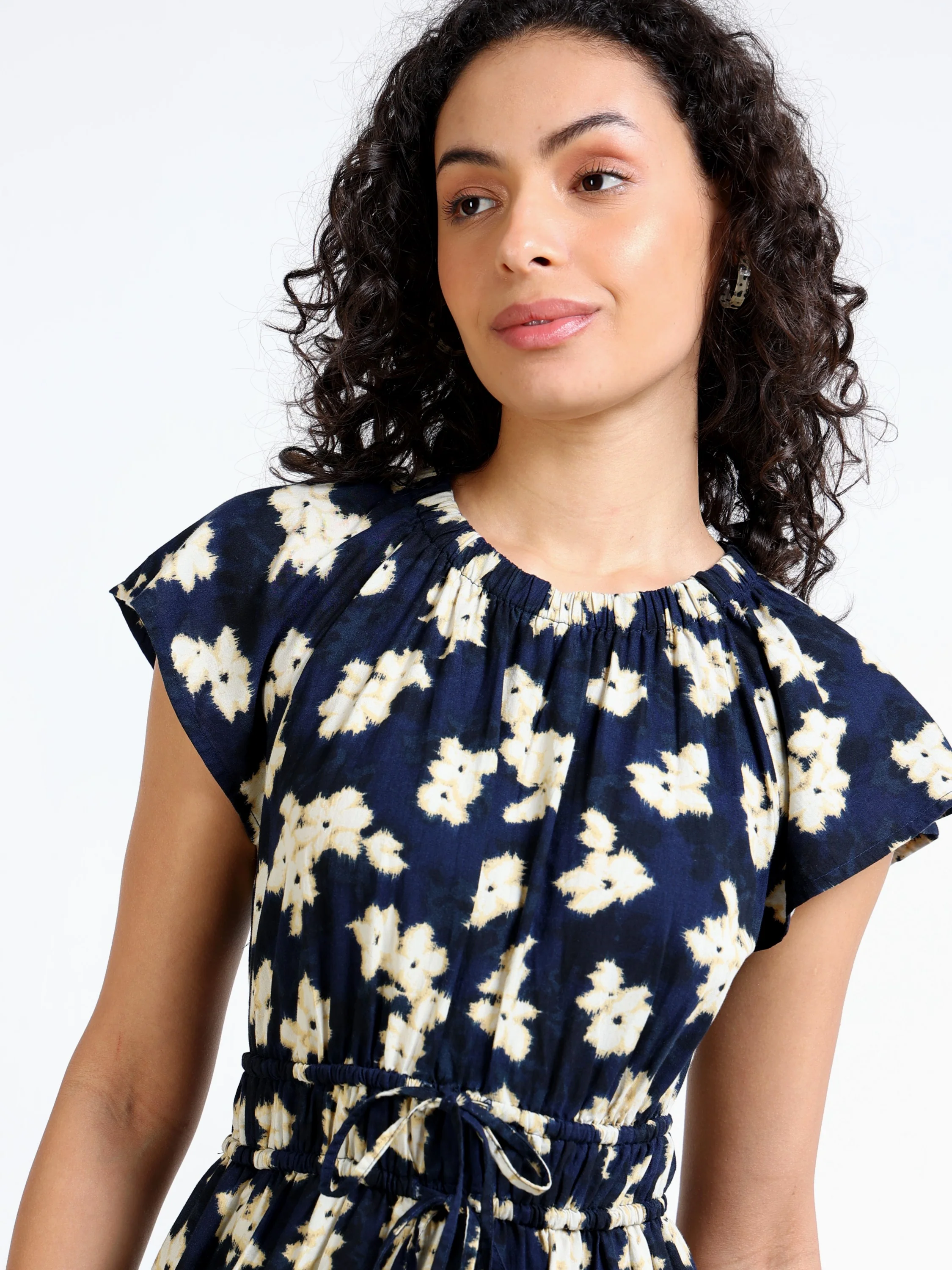 Women Black Printed Flare Dress - Image 3