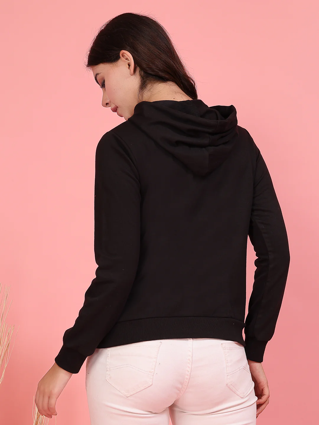 Women Black Printed Sweatshirt - Image 2